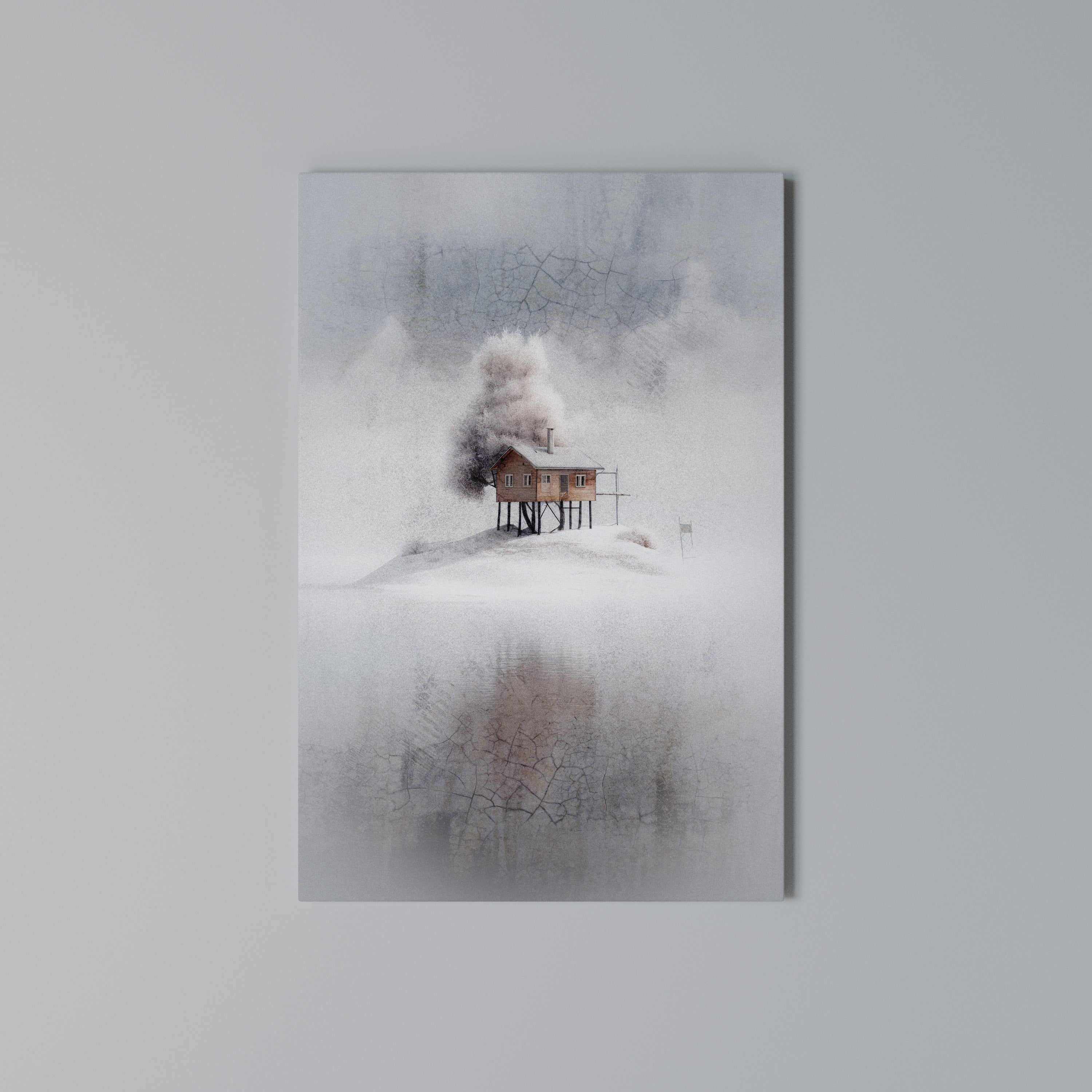 SILENT CABIN Cuadro en lienzo vertical