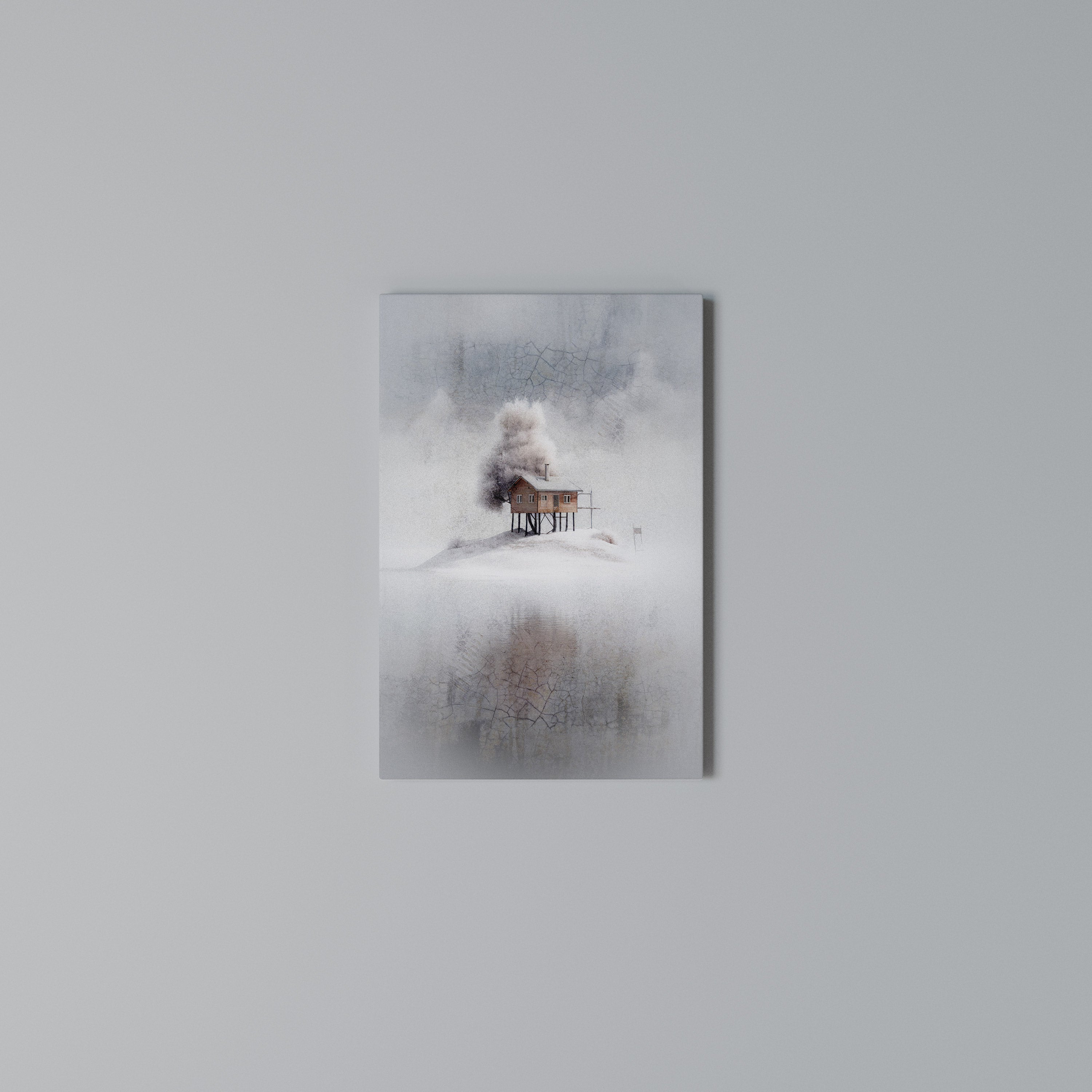 SILENT CABIN Cuadro en lienzo vertical