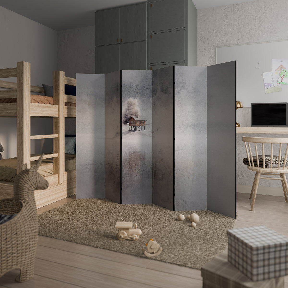 SILENT CABIN 6-Panel Room Divider
