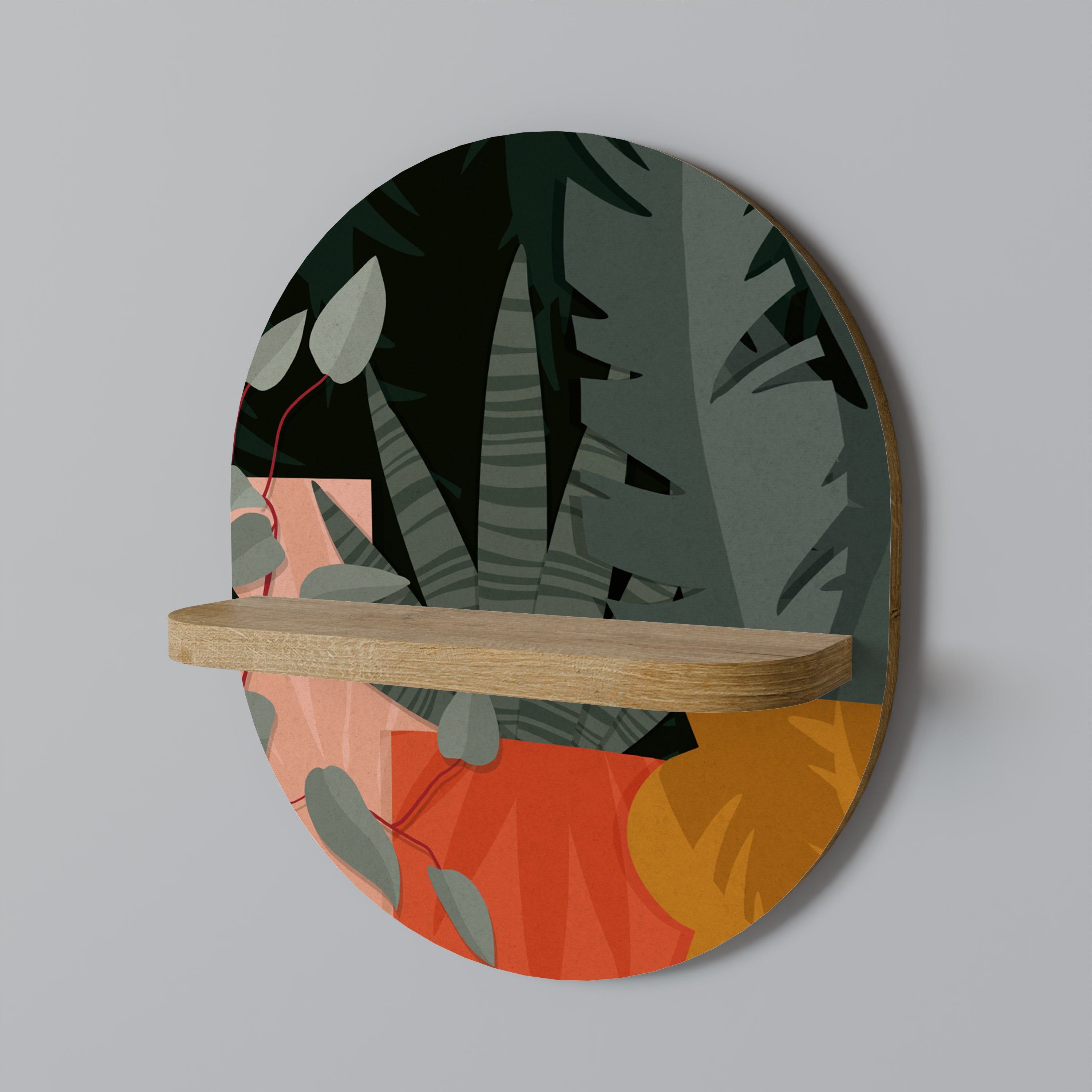 TROPICAL COMPOSITION Decorative Art Shelf