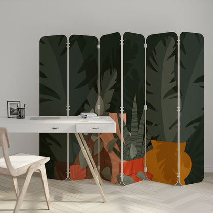 TROPICAL COMPOSITION 6-Panel Plywood Room Divider