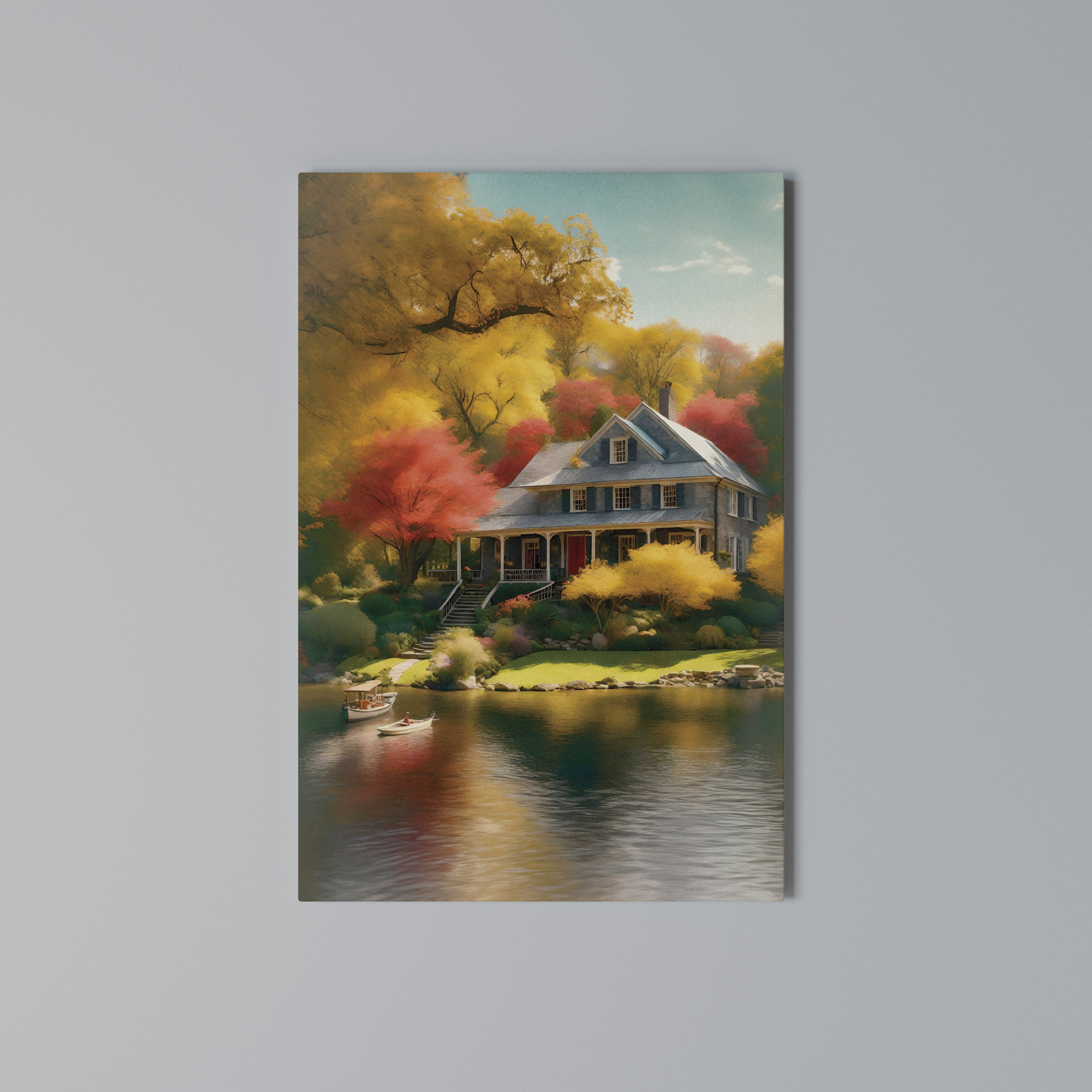 ENCHANTED AUTUMN REFUGE Cuadro en lienzo vertical