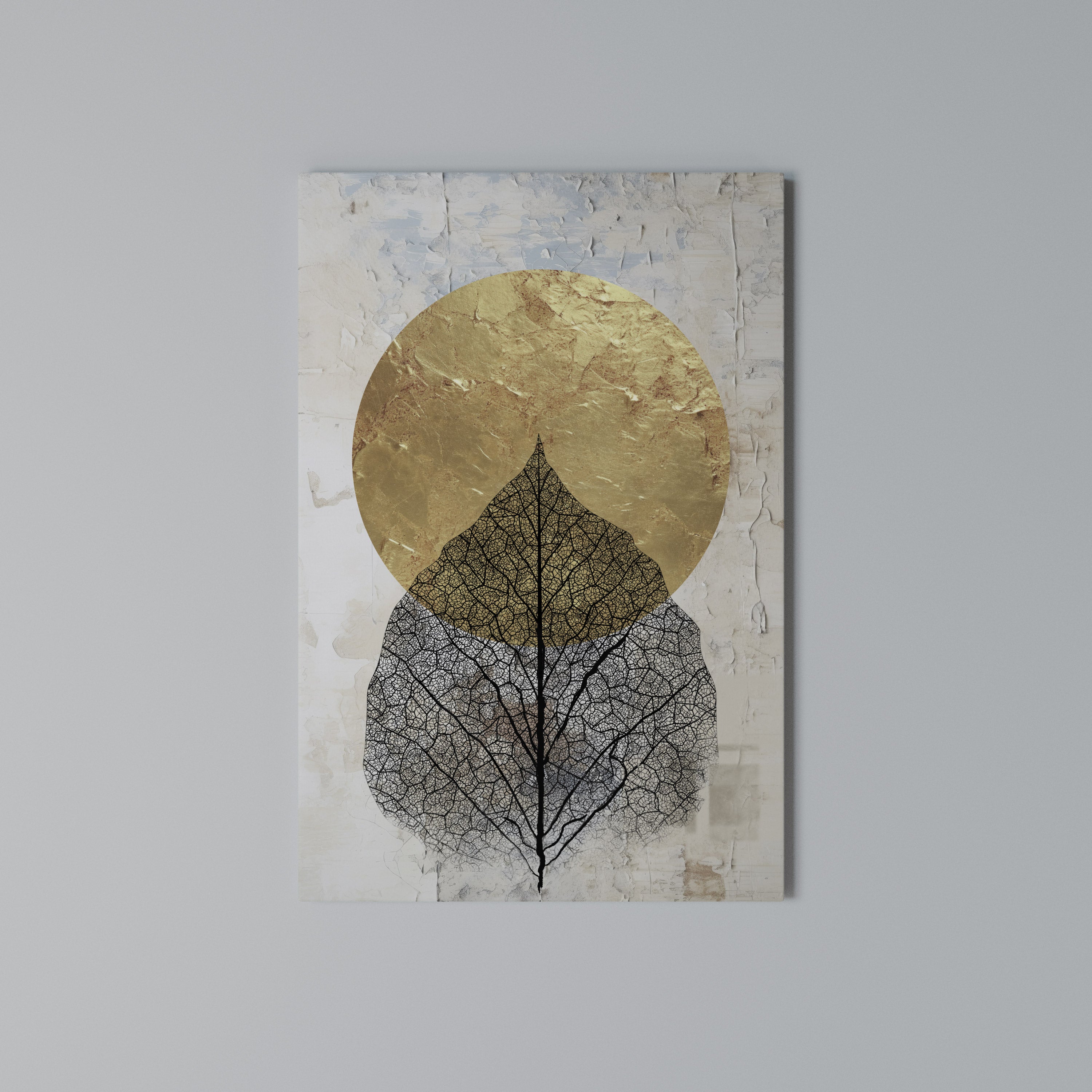 GOLD NERVATIO Cuadro en lienzo vertical