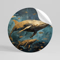 WHALE SONG SYMPHONY Runder Wandsticker zum Abziehen und Aufkleben