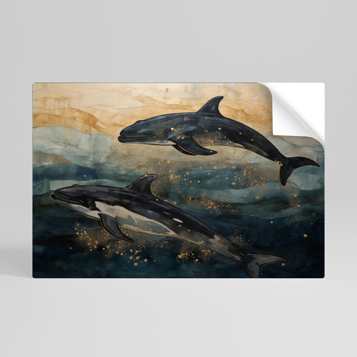 GOLDEN WAVES Poster Orizzontale Adesivo