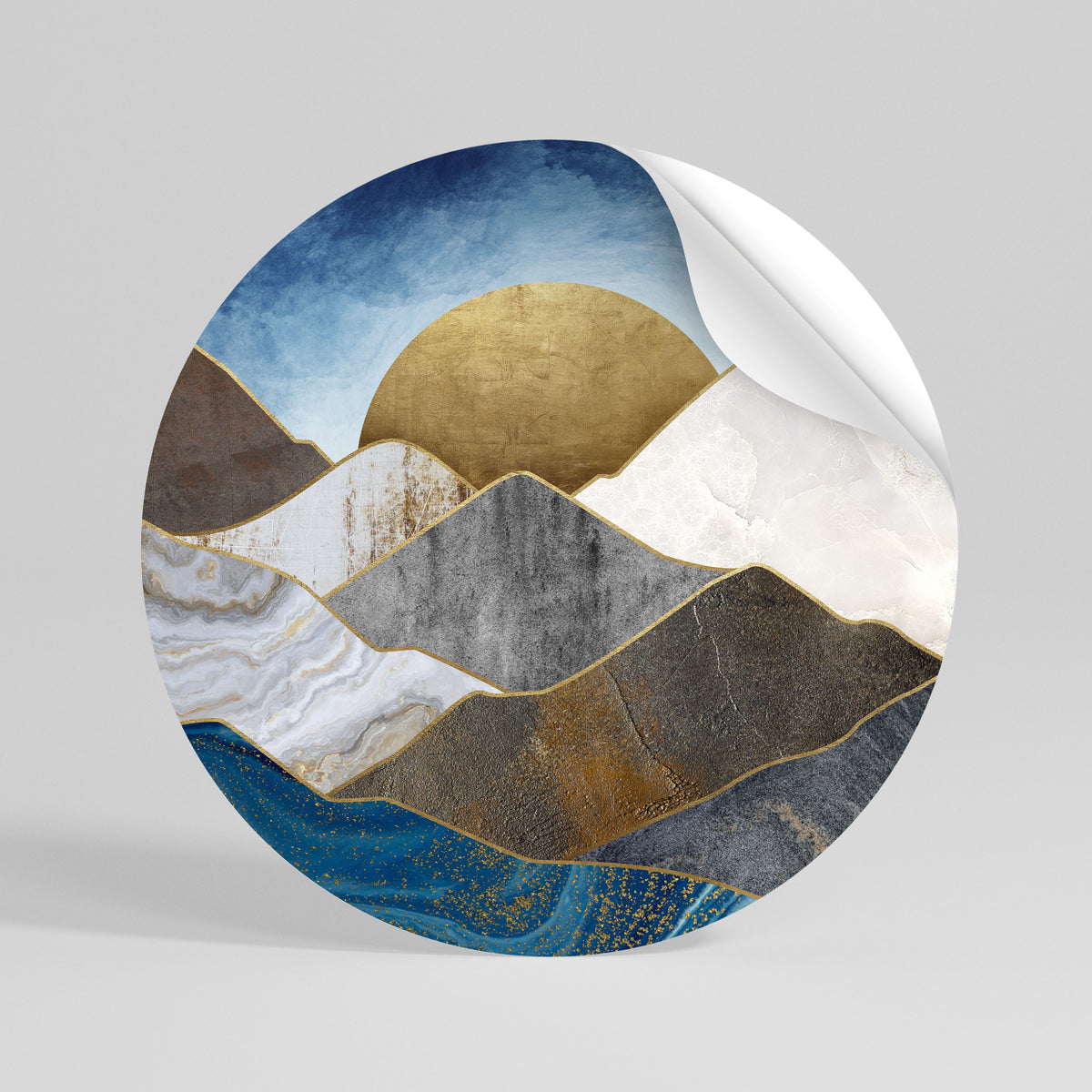 SHEEN OF PEAKS Runder Wandsticker zum Abziehen und Aufkleben