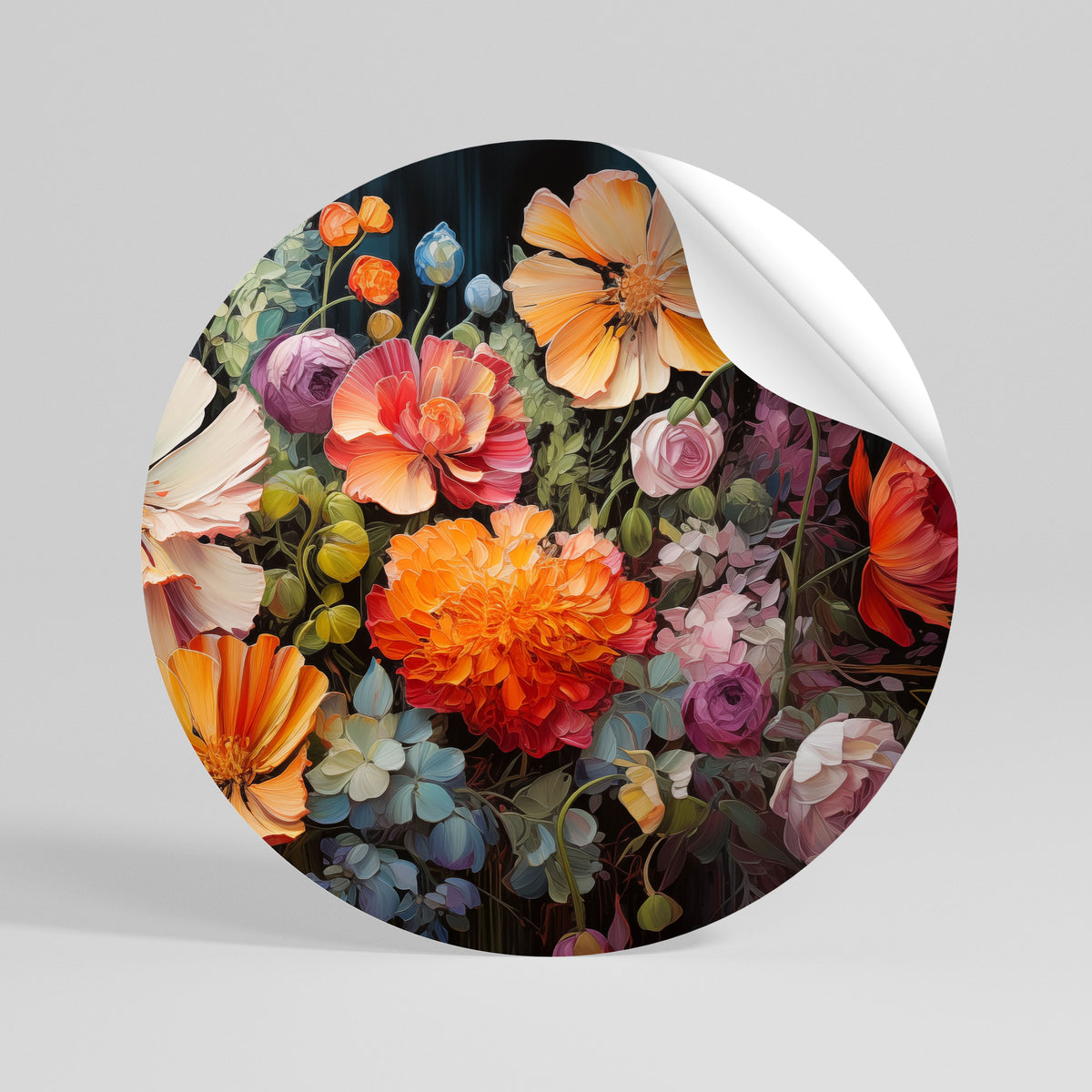 BLOOMING WILDERNESS Runder Wandsticker zum Abziehen und Aufkleben