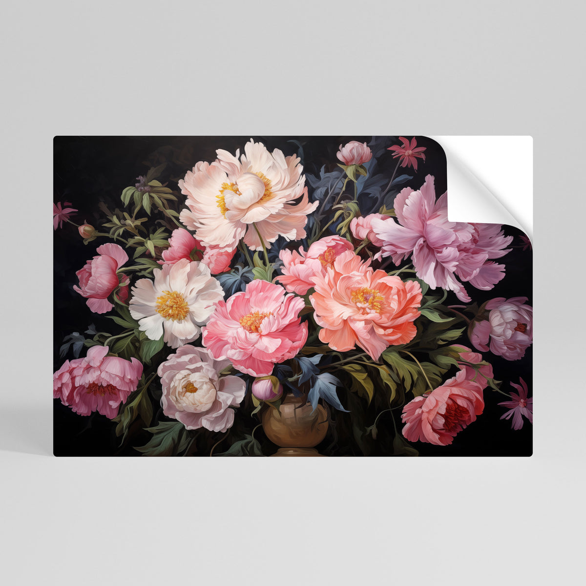PEONIES BLOSSOM Poster Orizzontale Adesivo