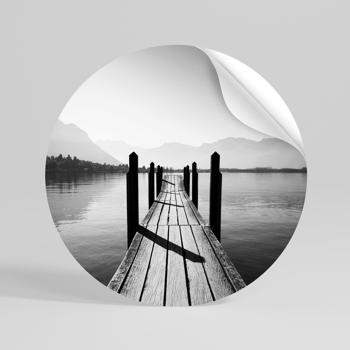 WALK INTO THE DEEP Runder Wandsticker zum Abziehen und Aufkleben