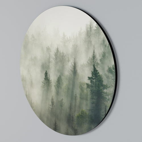 MISTY FOREST Round Wall Art