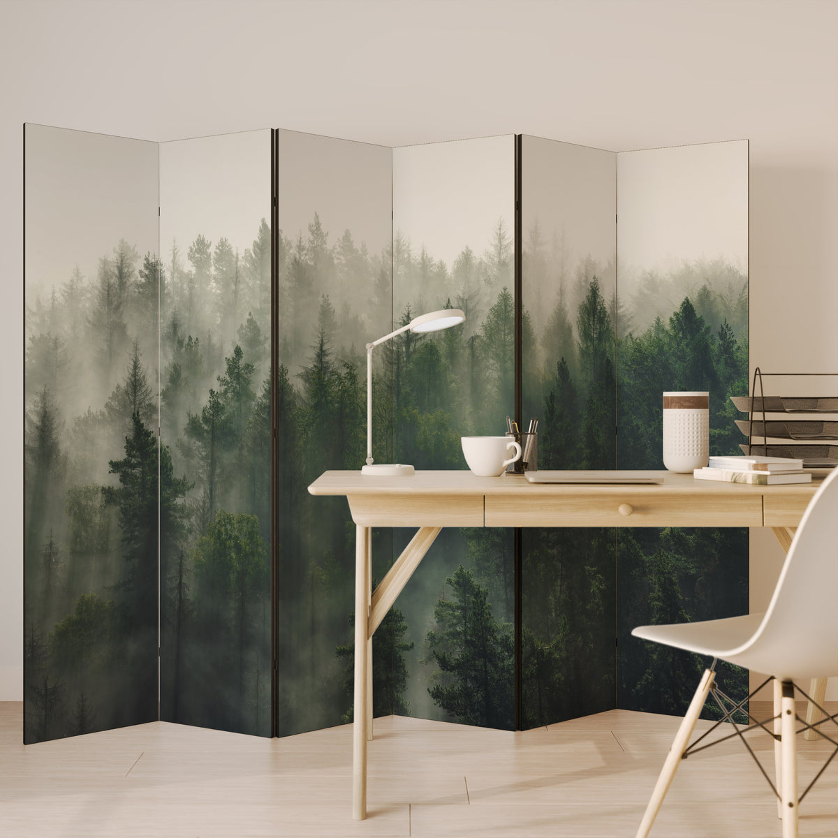 MISTY FOREST 6-teiliger Paravent