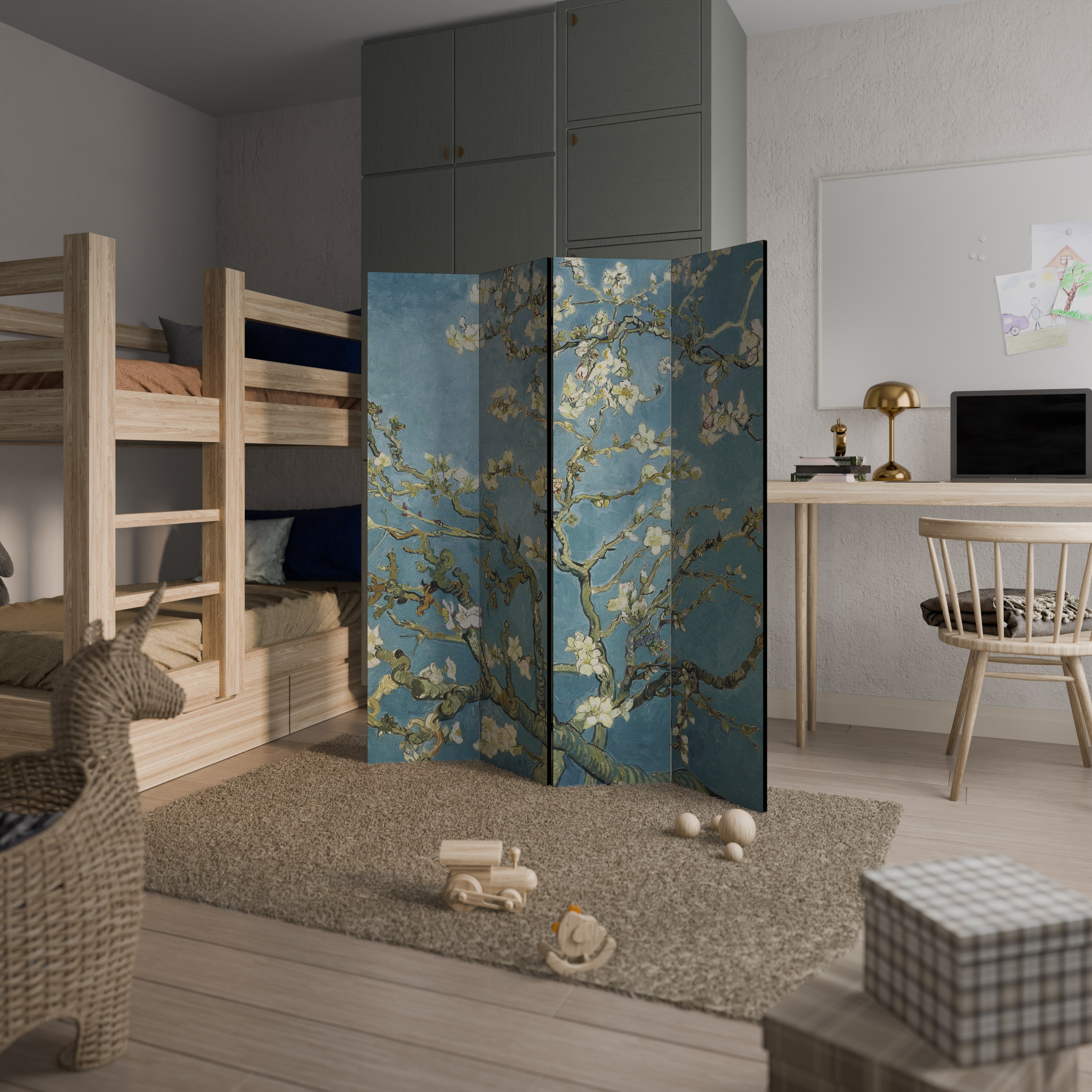 ALMOND BLOSSOM Rumsavdelare 4 paneler