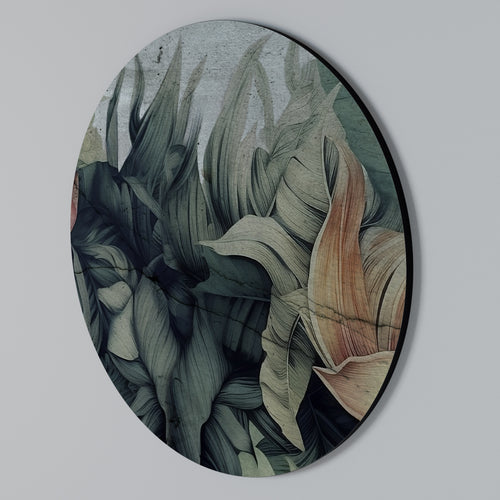 CRASHED LEAVES Rund väggdekor