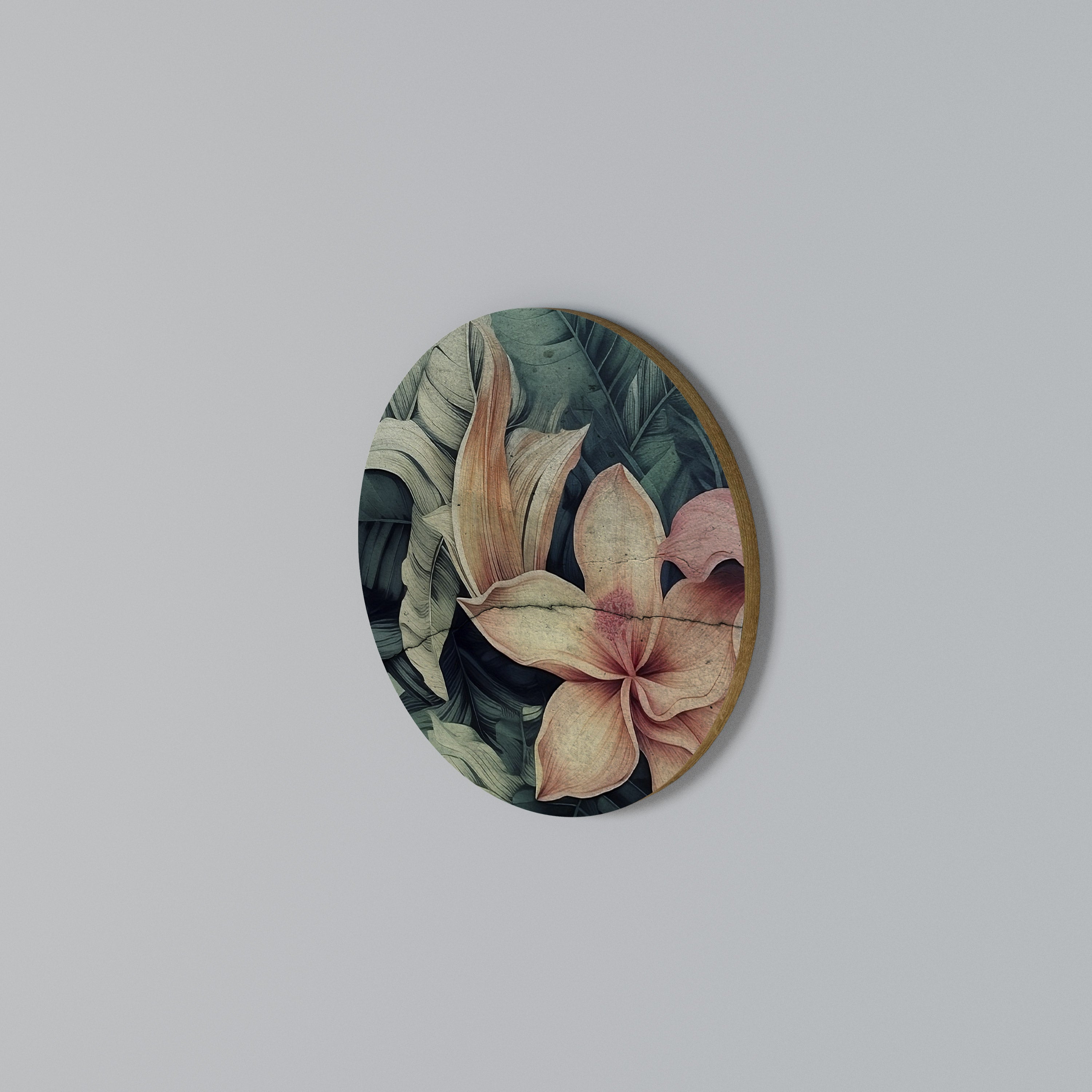 CRASHED LILY Arte de pared redondo