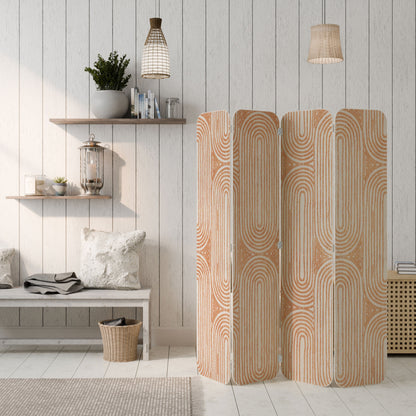 GEOMETRIC GLEAM 4-Panel Plywood Room Divider