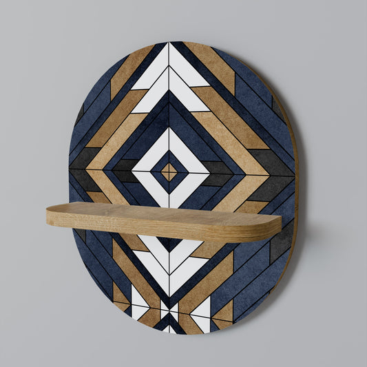 ARTFUL GEOMETRY Oval Art Shelf In Oak Effect