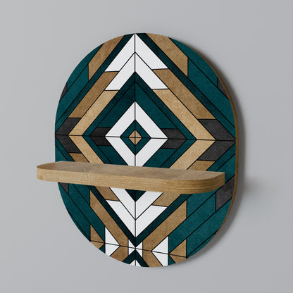 ARTISTIC GEOMETRY Oval Art Shelf In Oak Effect