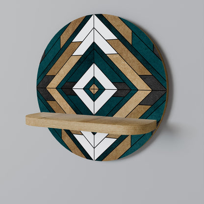 ARTISTIC GEOMETRY Round Art Shelf In Oak Effect