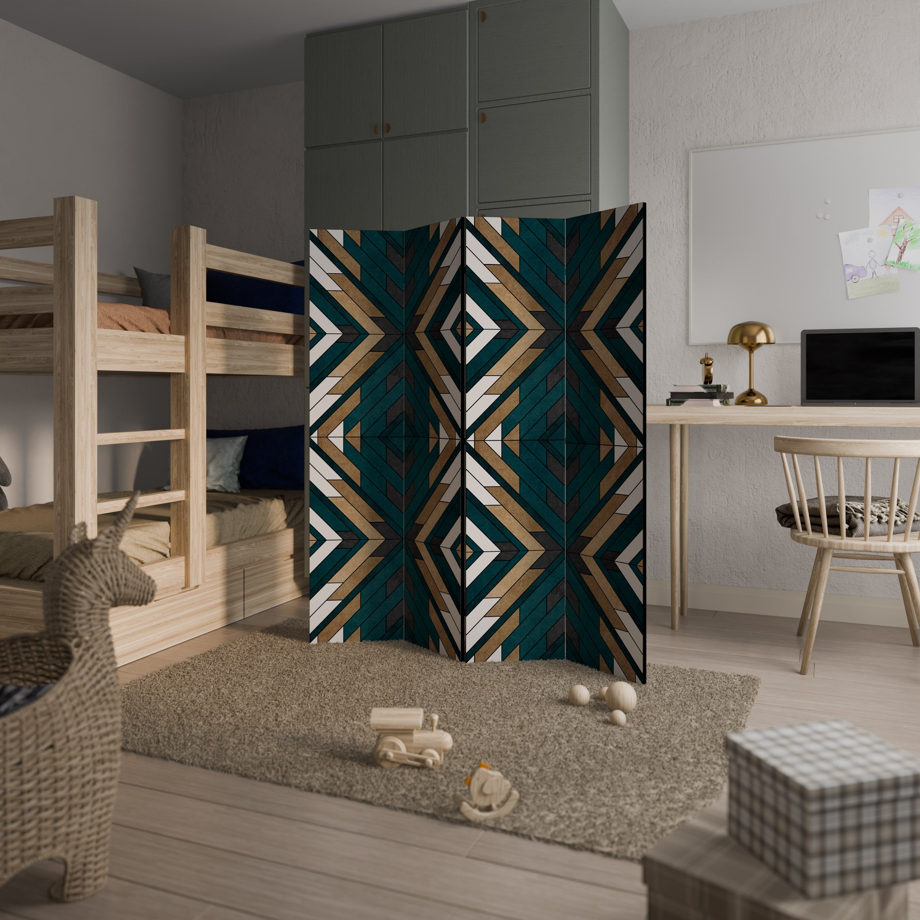 ARTISTIC GEOMETRY Rumsavdelare 4 paneler