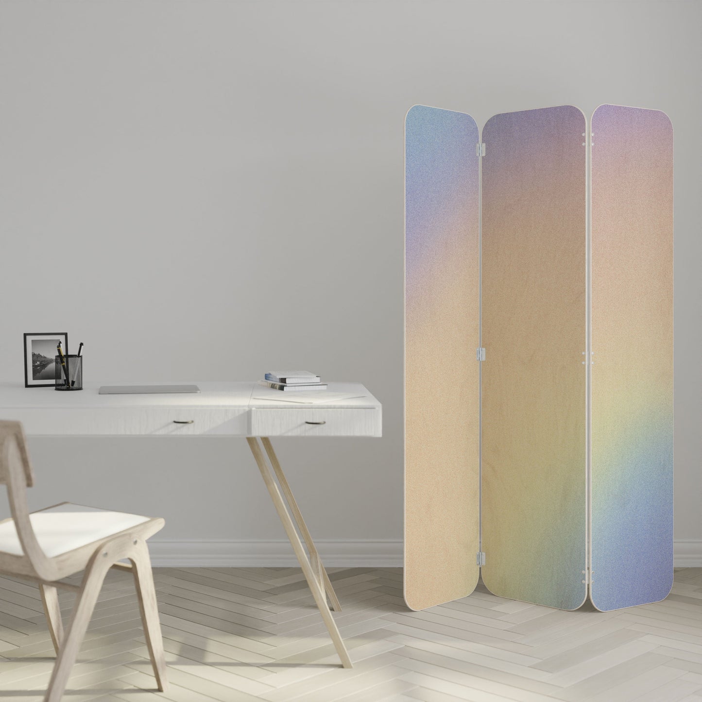 MIRACLE MELODIES 3-Panel Plywood Room Divider