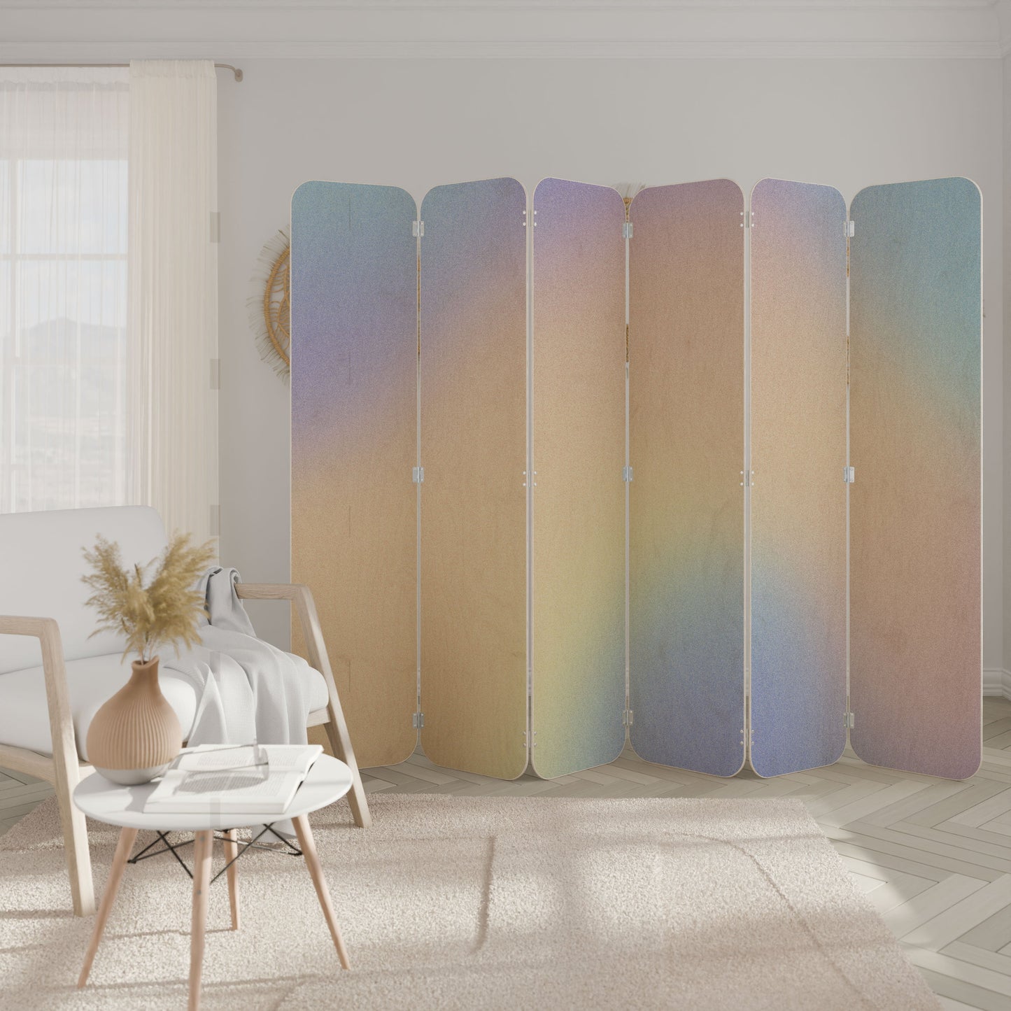 MIRACLE MELODIES 6-Panel Plywood Room Divider