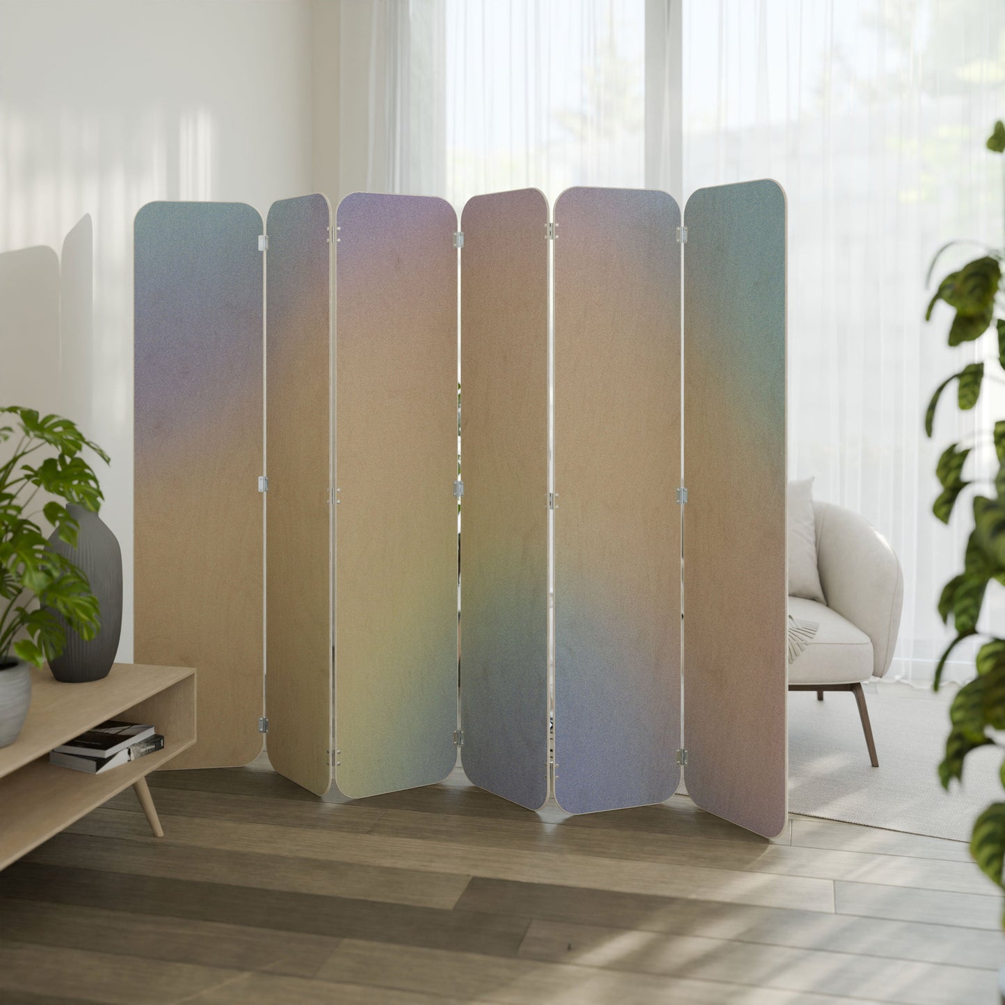 MIRACLE MELODIES 6-Panel Plywood Room Divider