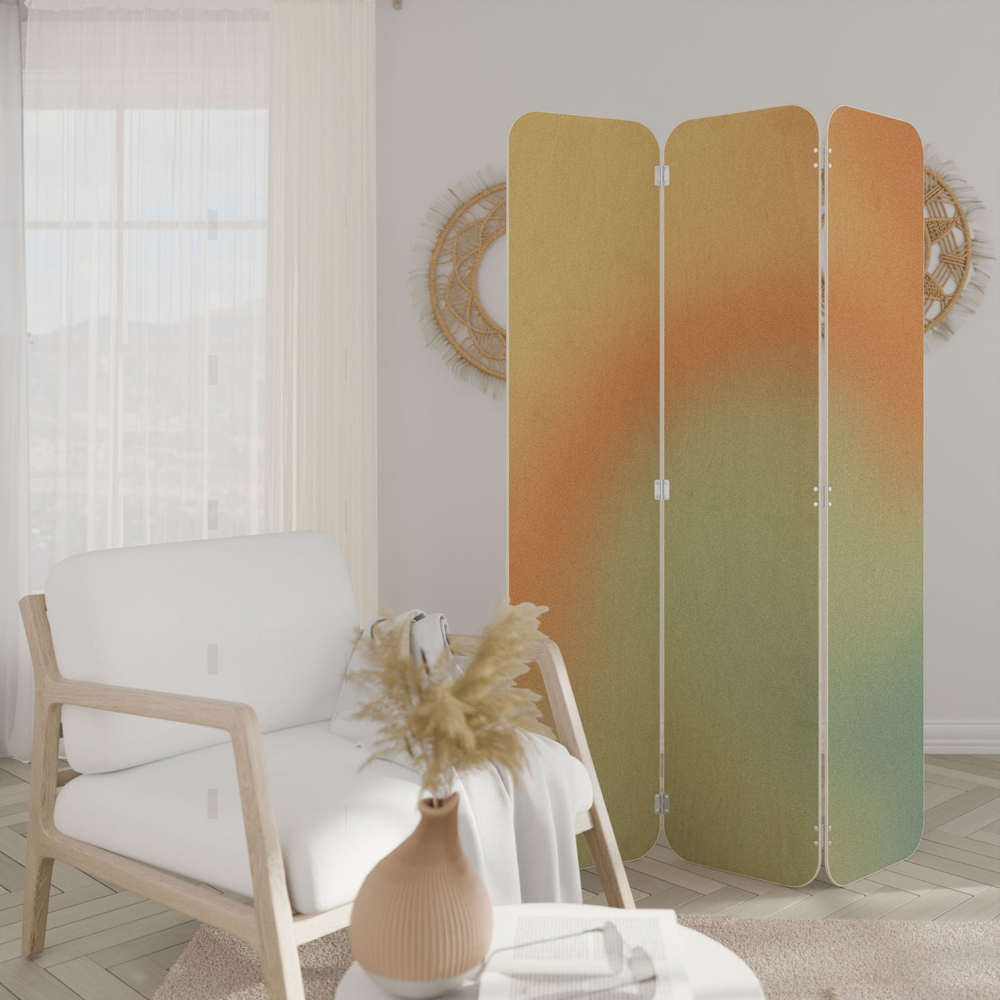 MIRAGE MELODIES 3-Panel Plywood Room Divider