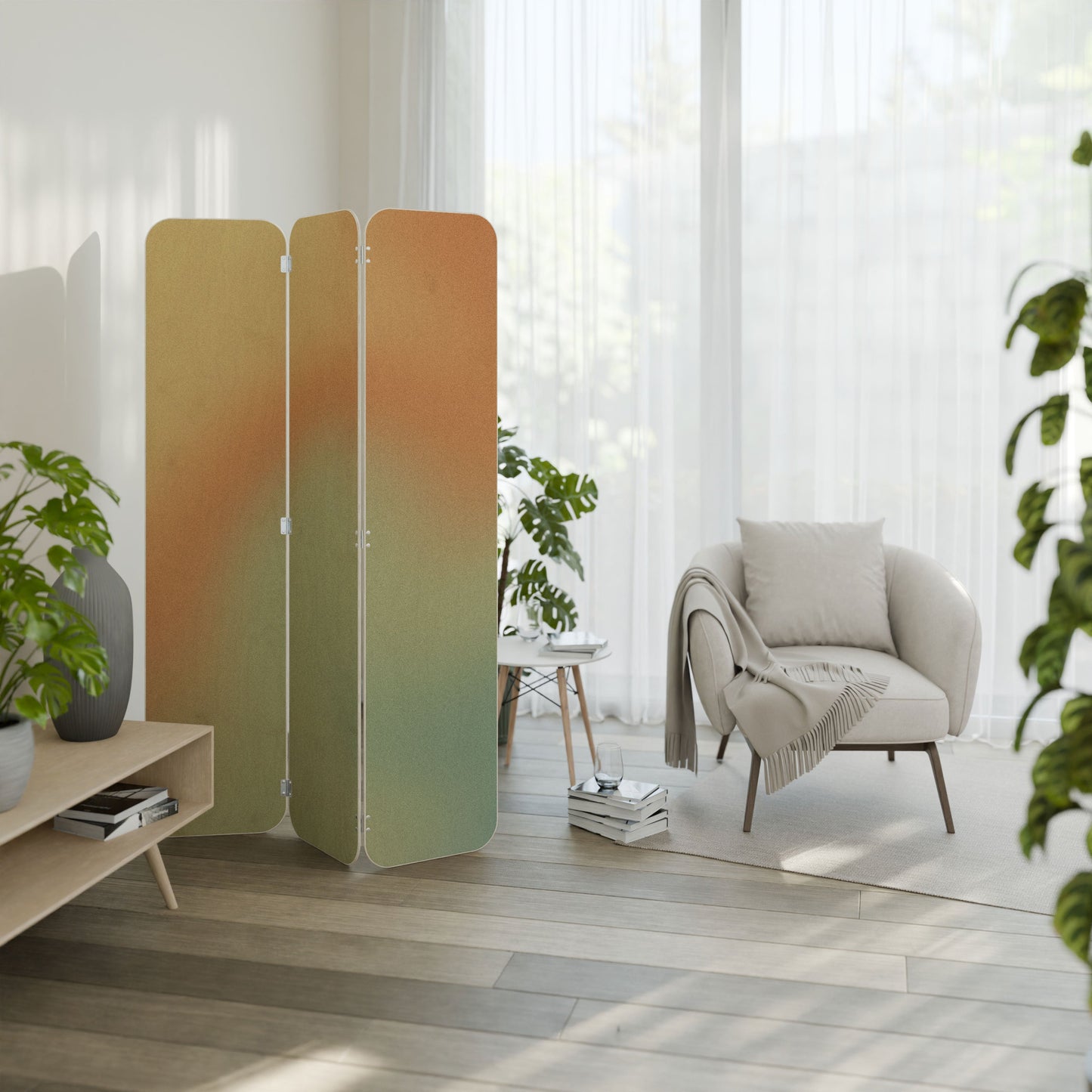 MIRAGE MELODIES 3-Panel Plywood Room Divider