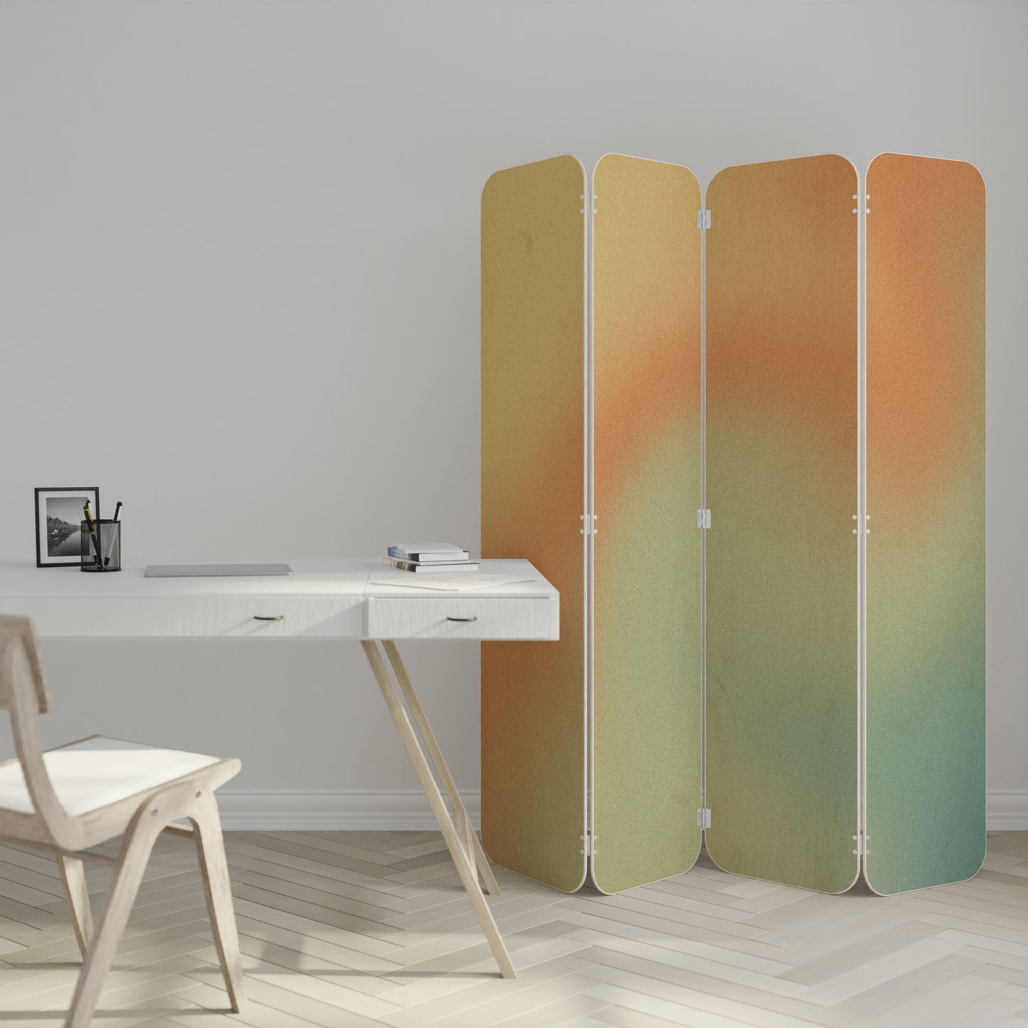 MIRAGE MELODIES 4-Panel Plywood Room Divider