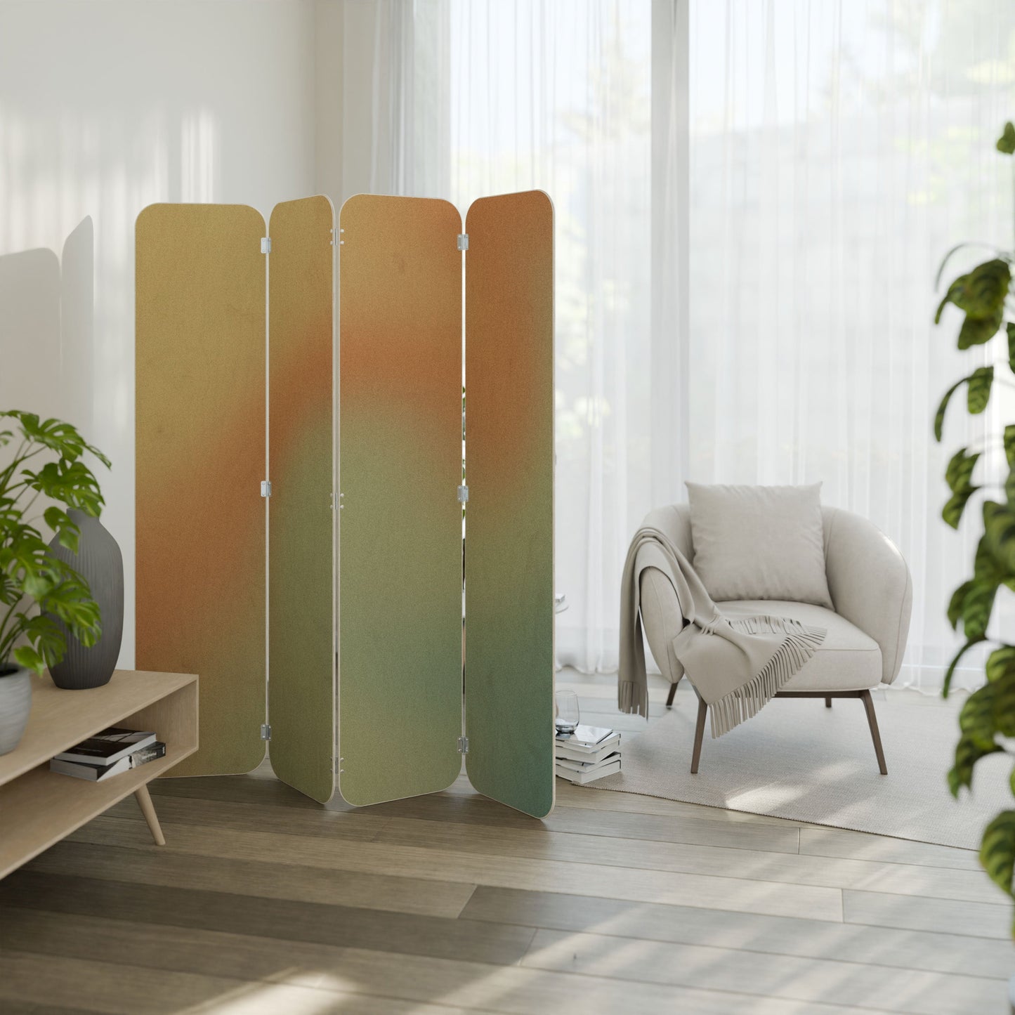 MIRAGE MELODIES 4-Panel Plywood Room Divider