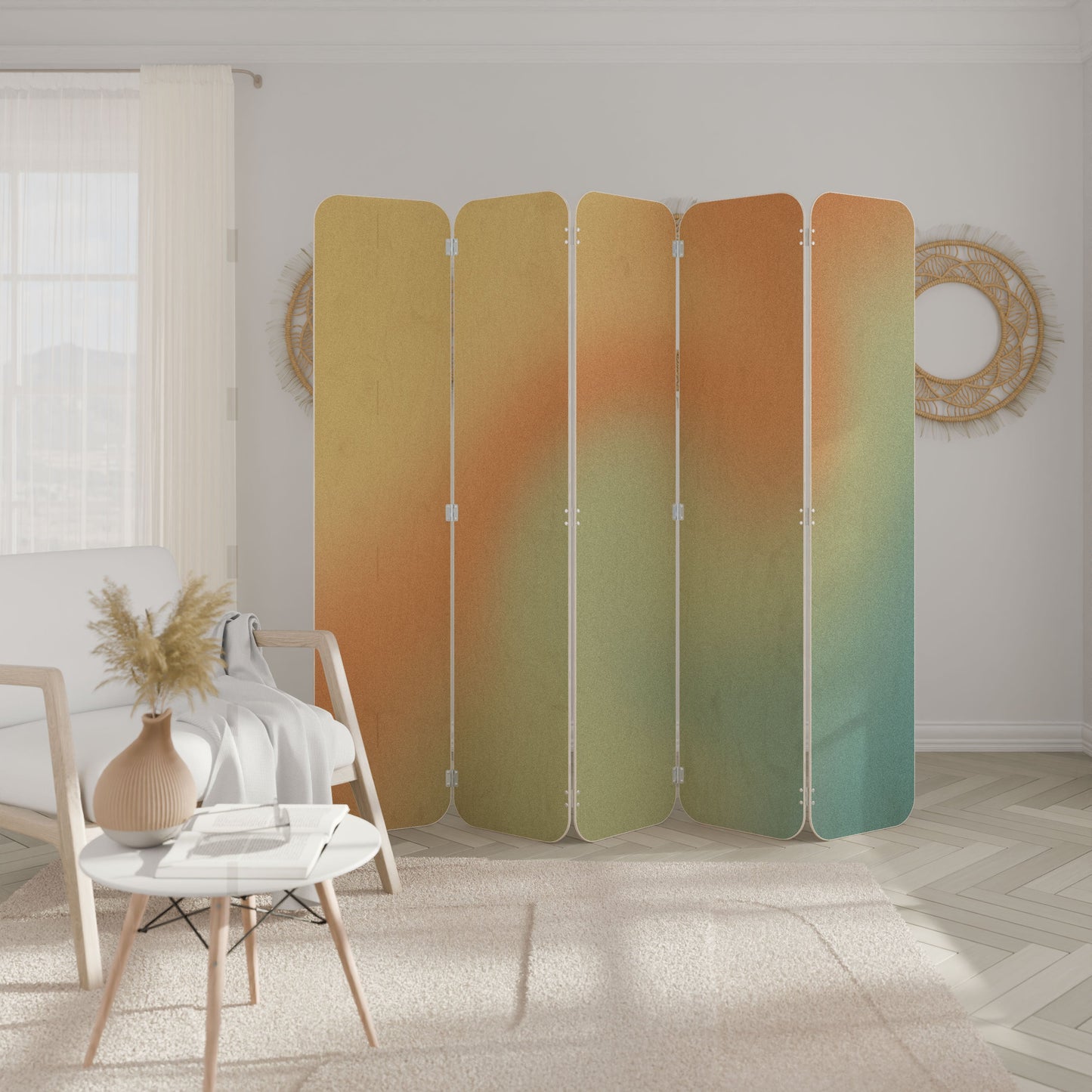 MIRAGE MELODIES 5-Panel Plywood Room Divider