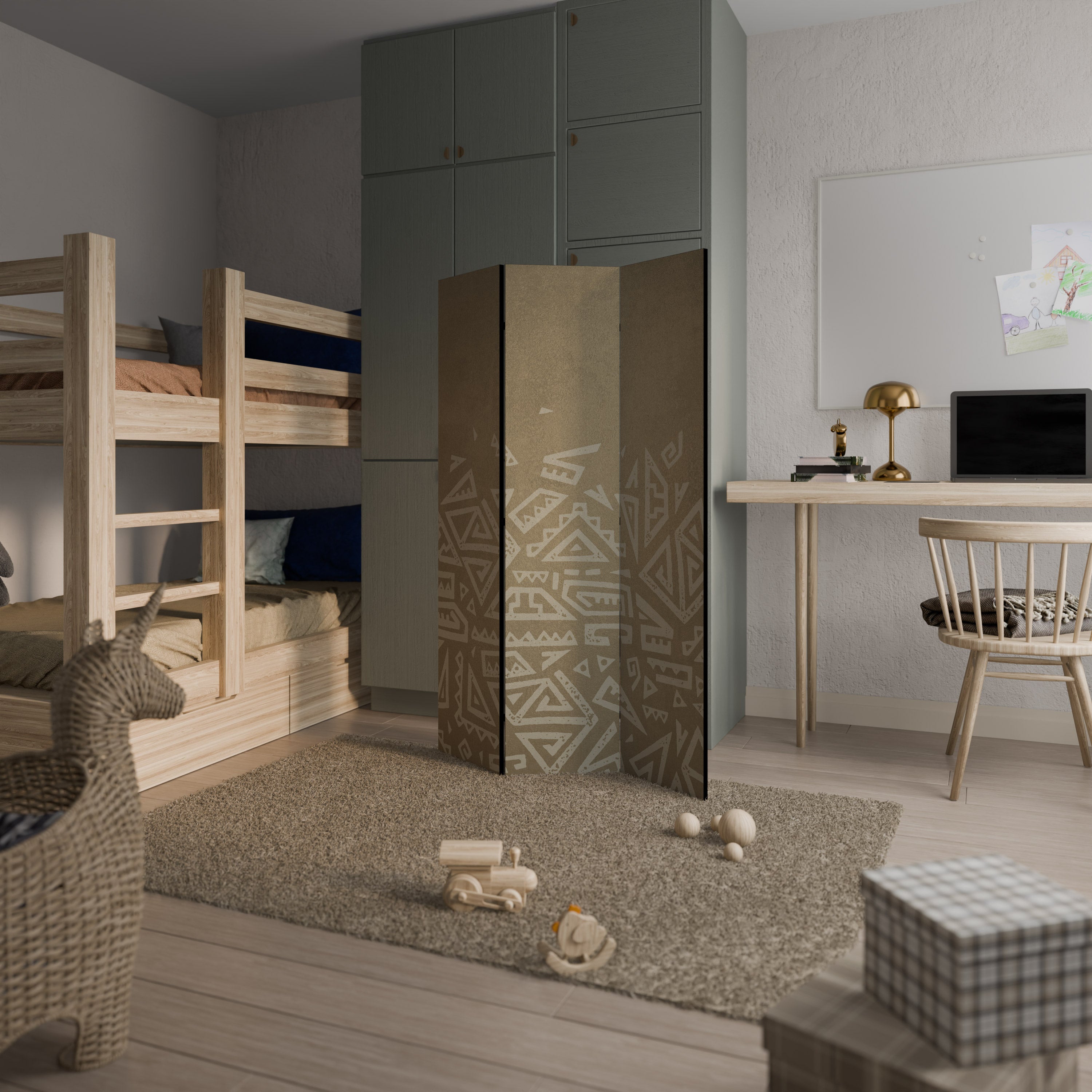 CULTURAL LAYERING 3-Panel Room Divider