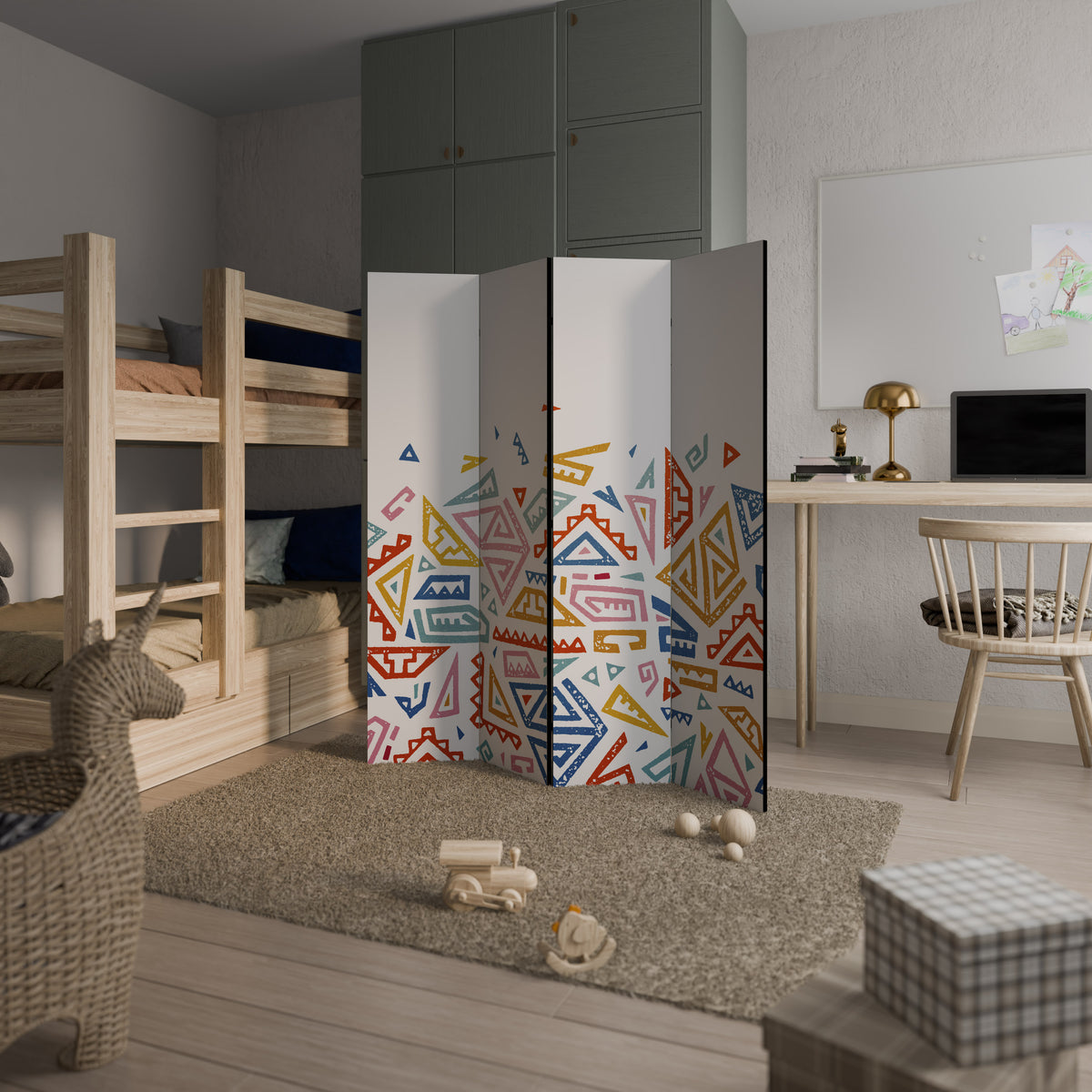 ANGULAR FEELING 4-Panel Room Divider