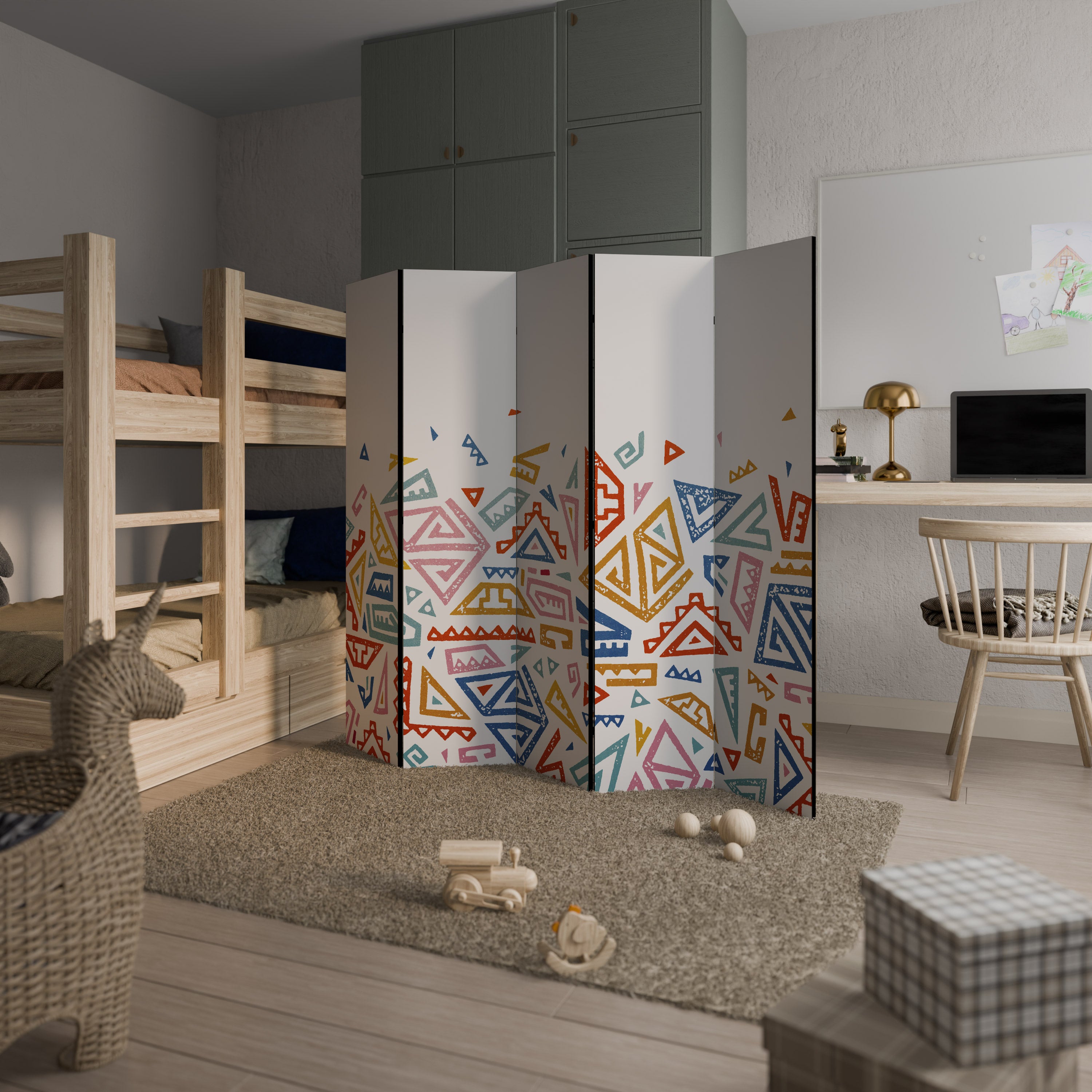 ANGULAR FEELING 5-Panel Room Divider