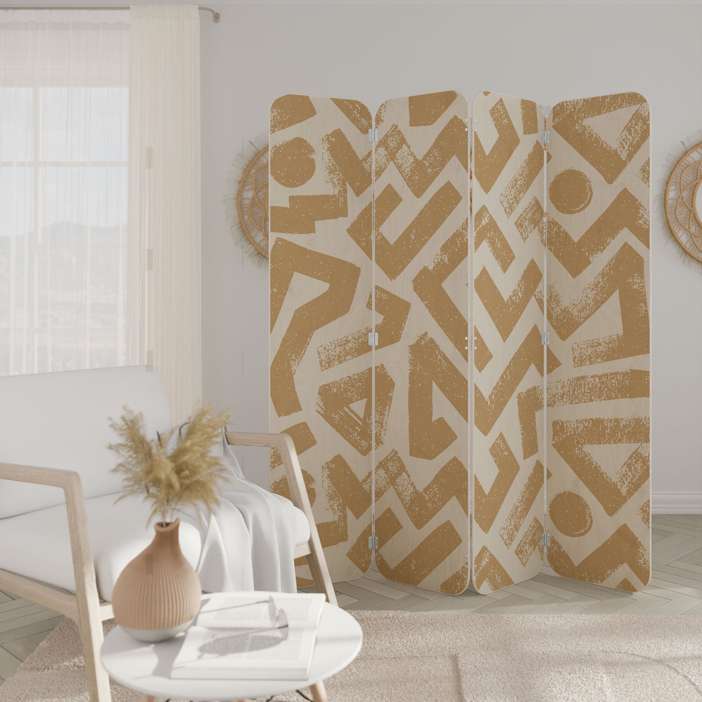 CLUSTER CRAFTS 4-Panel Plywood Room Divider