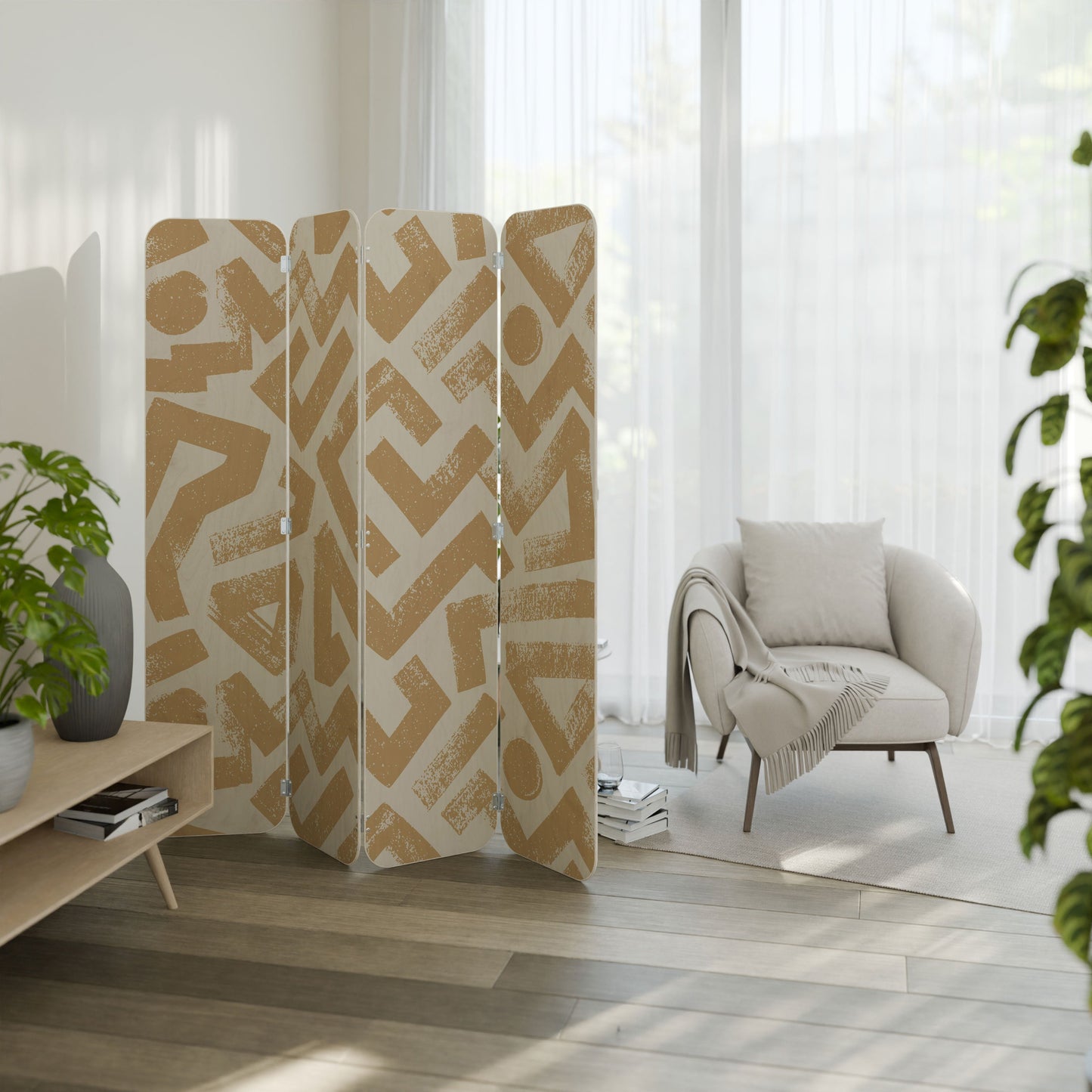 CLUSTER CRAFTS 4-Panel Plywood Room Divider