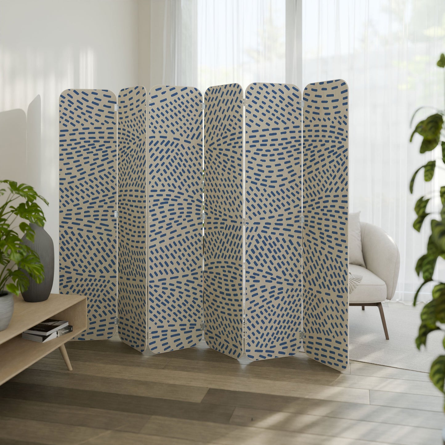 HEAVENLY SHREDS 6-Panel Plywood Room Divider