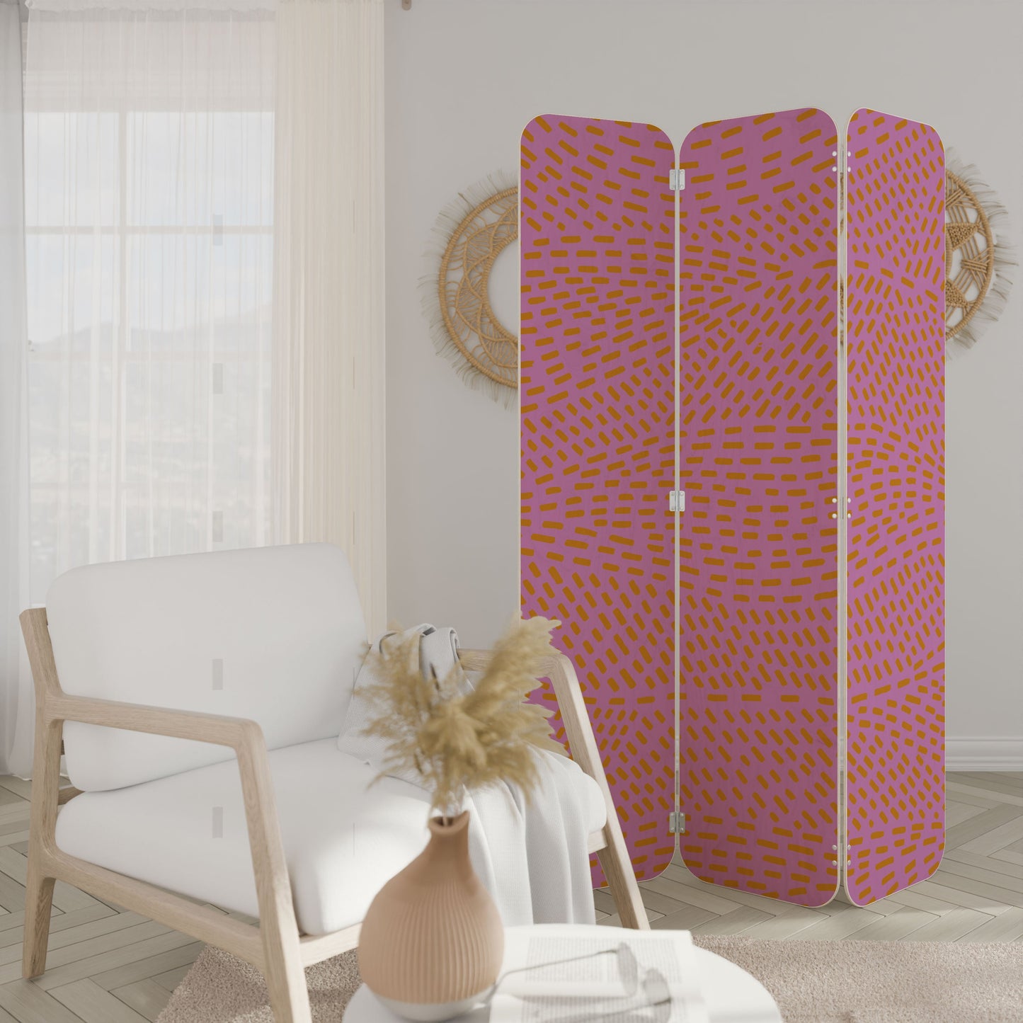 AZALEA SHREDS 3-Panel Plywood Room Divider