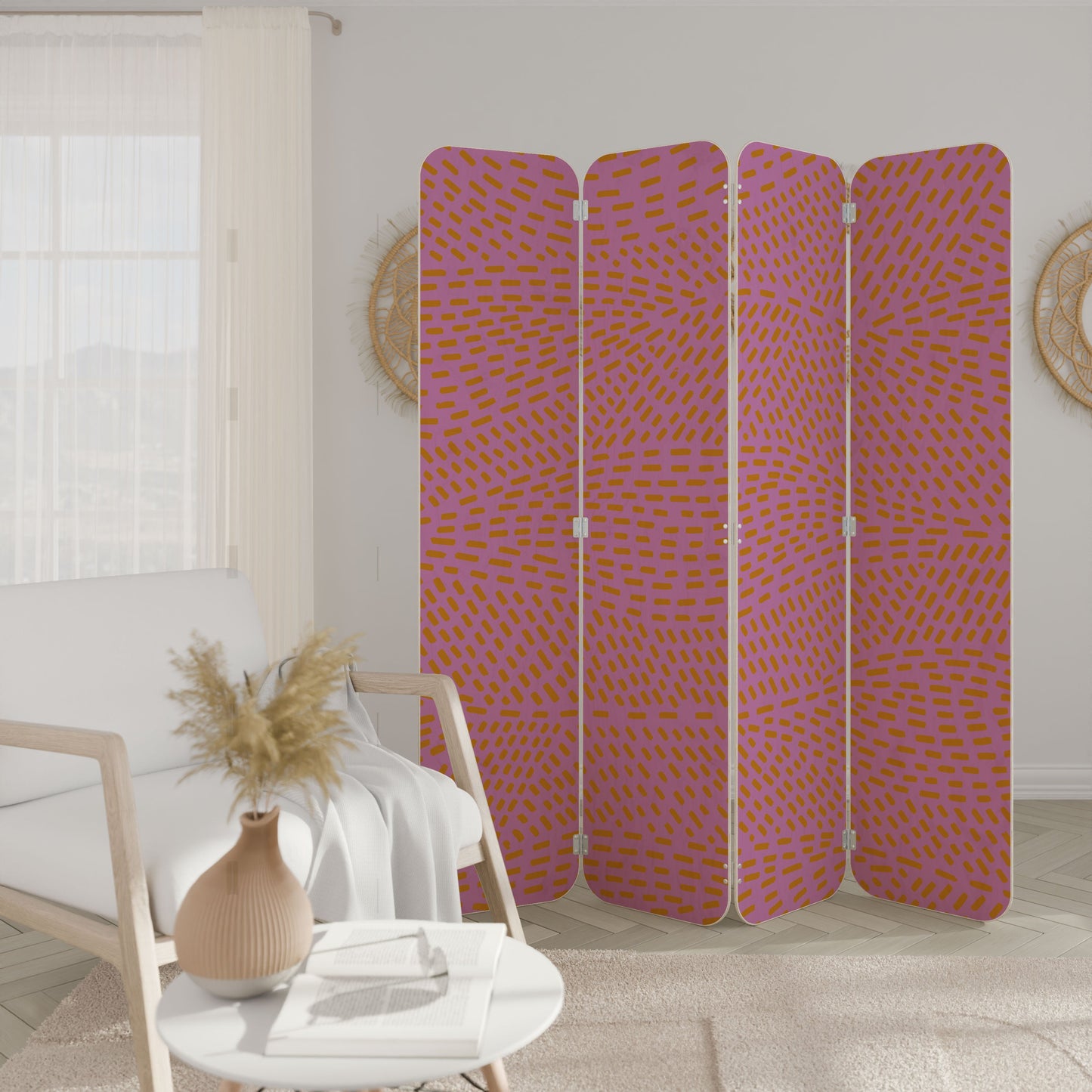 AZALEA SHREDS 4-Panel Plywood Room Divider