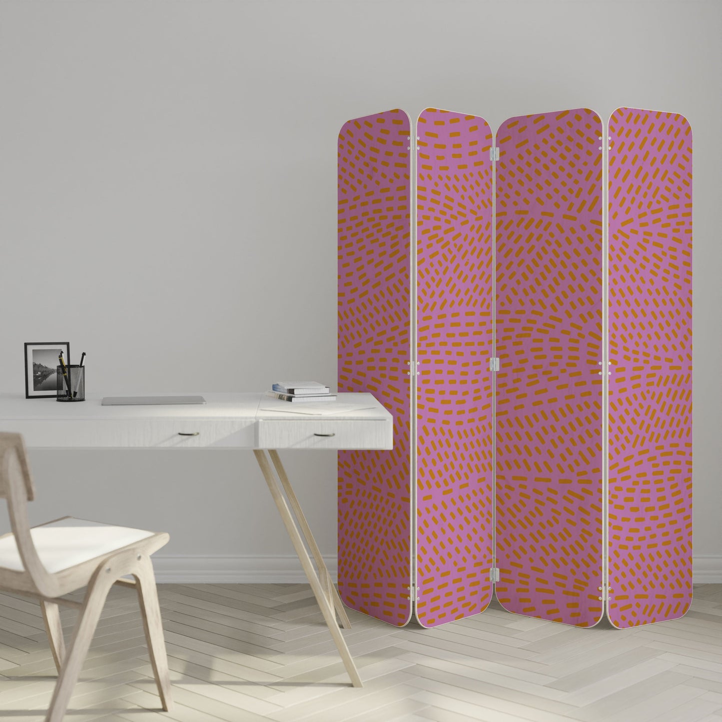 AZALEA SHREDS 4-Panel Plywood Room Divider