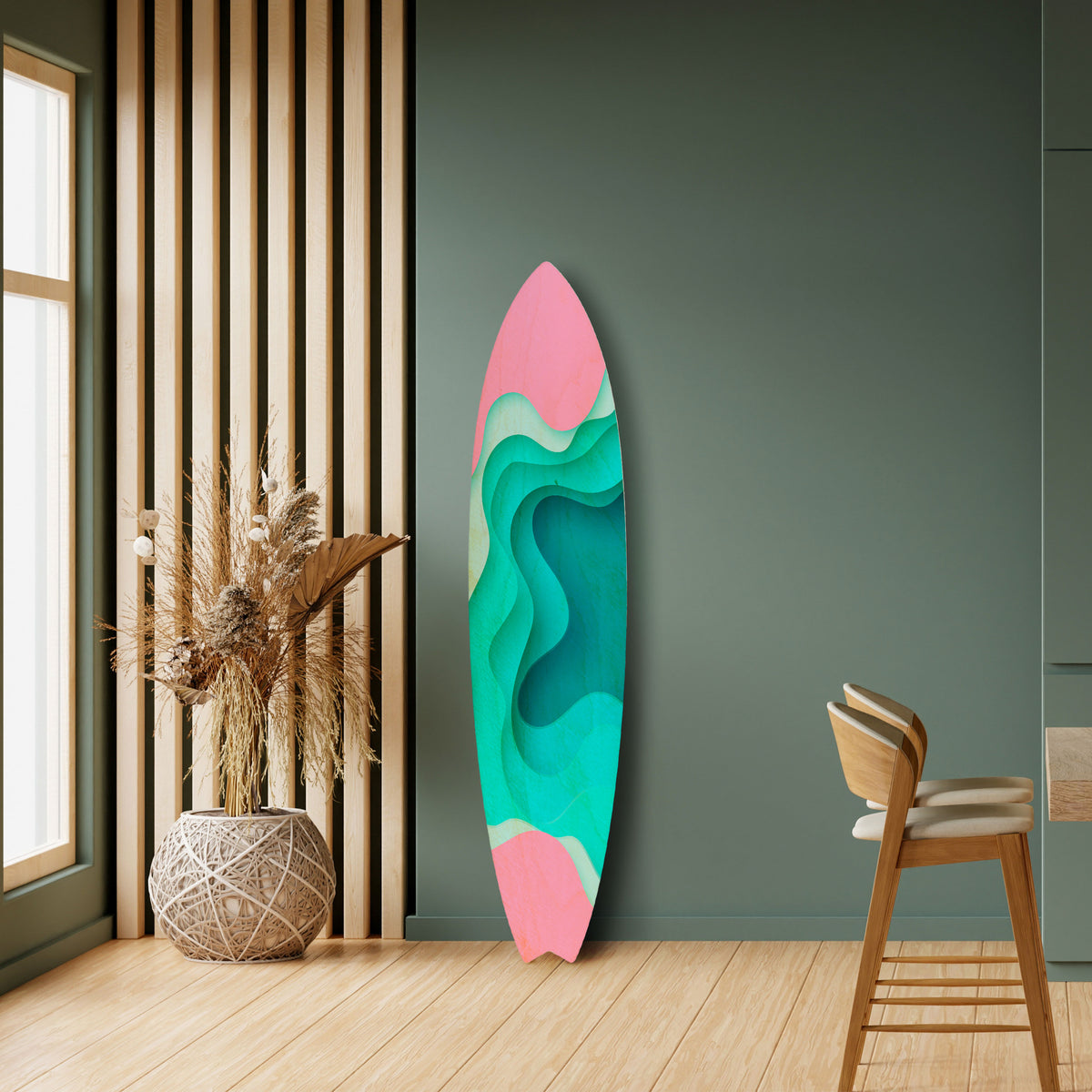 CYANIC ABYSS Panel decorativo de tabla de surf