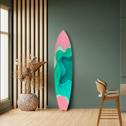 CYANIC ABYSS Panel decorativo de tabla de surf