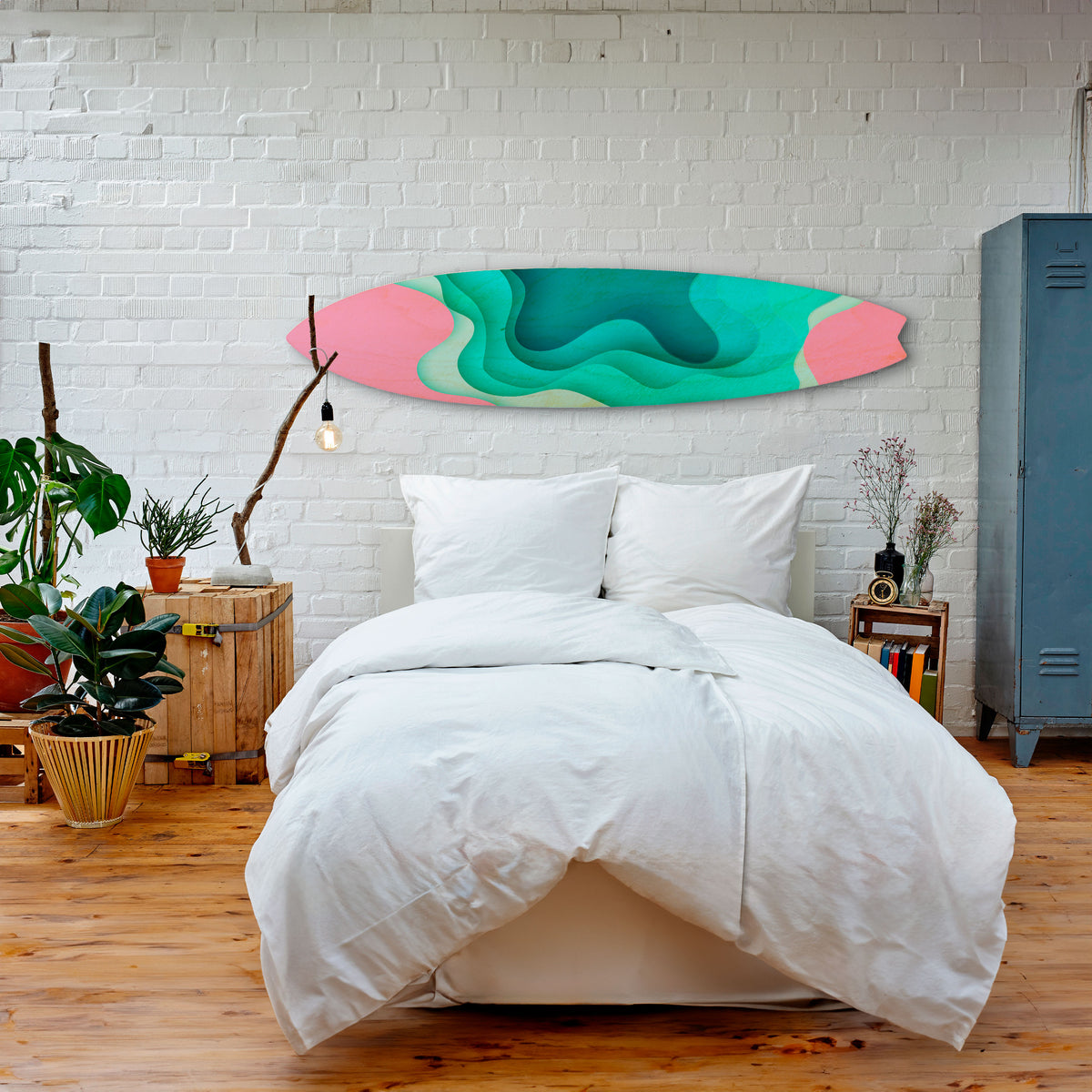 CYANIC ABYSS Panel decorativo de tabla de surf
