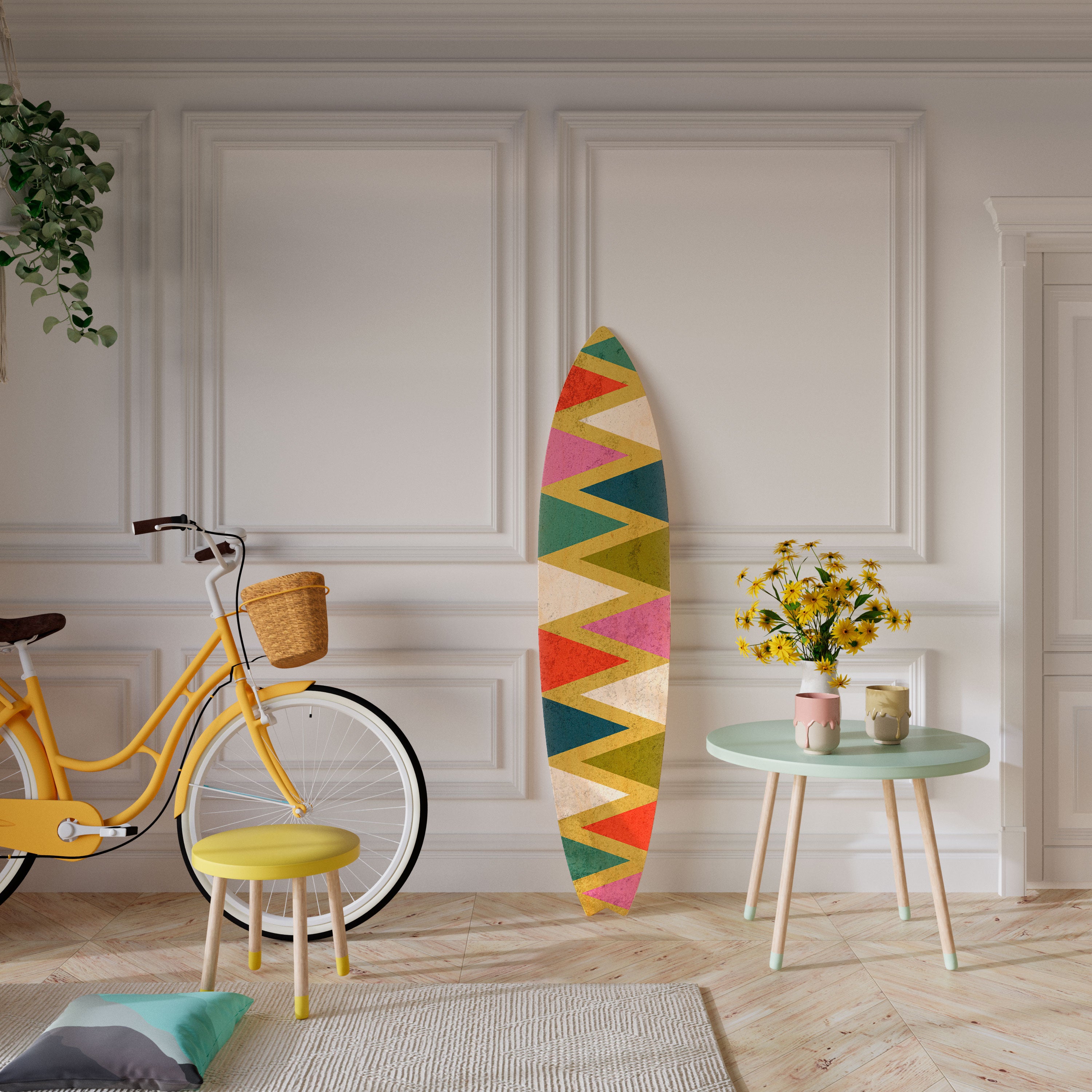 COLORFUL TRIANGLES Surfboard Decorative Panel
