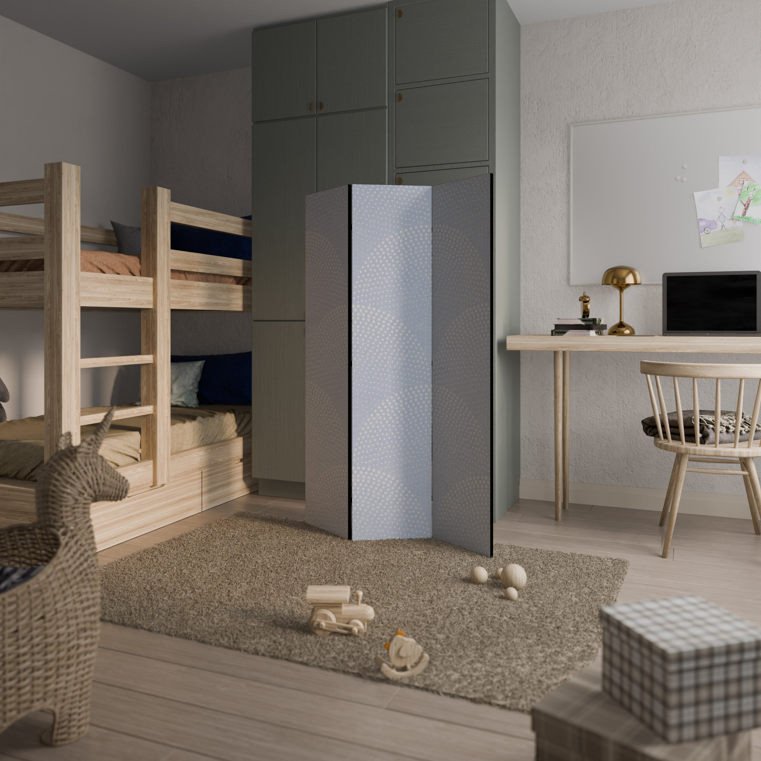 HARMONIOUS CURVES DISPLAY 3-Panel Room Divider