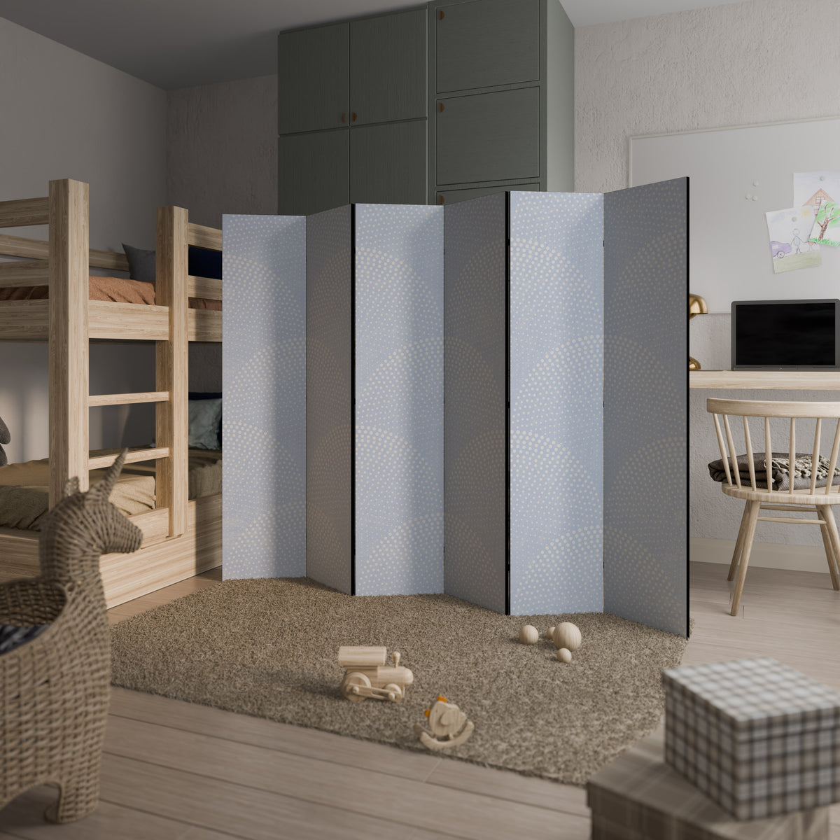 HARMONIOUS CURVES DISPLAY 6-Panel Room Divider