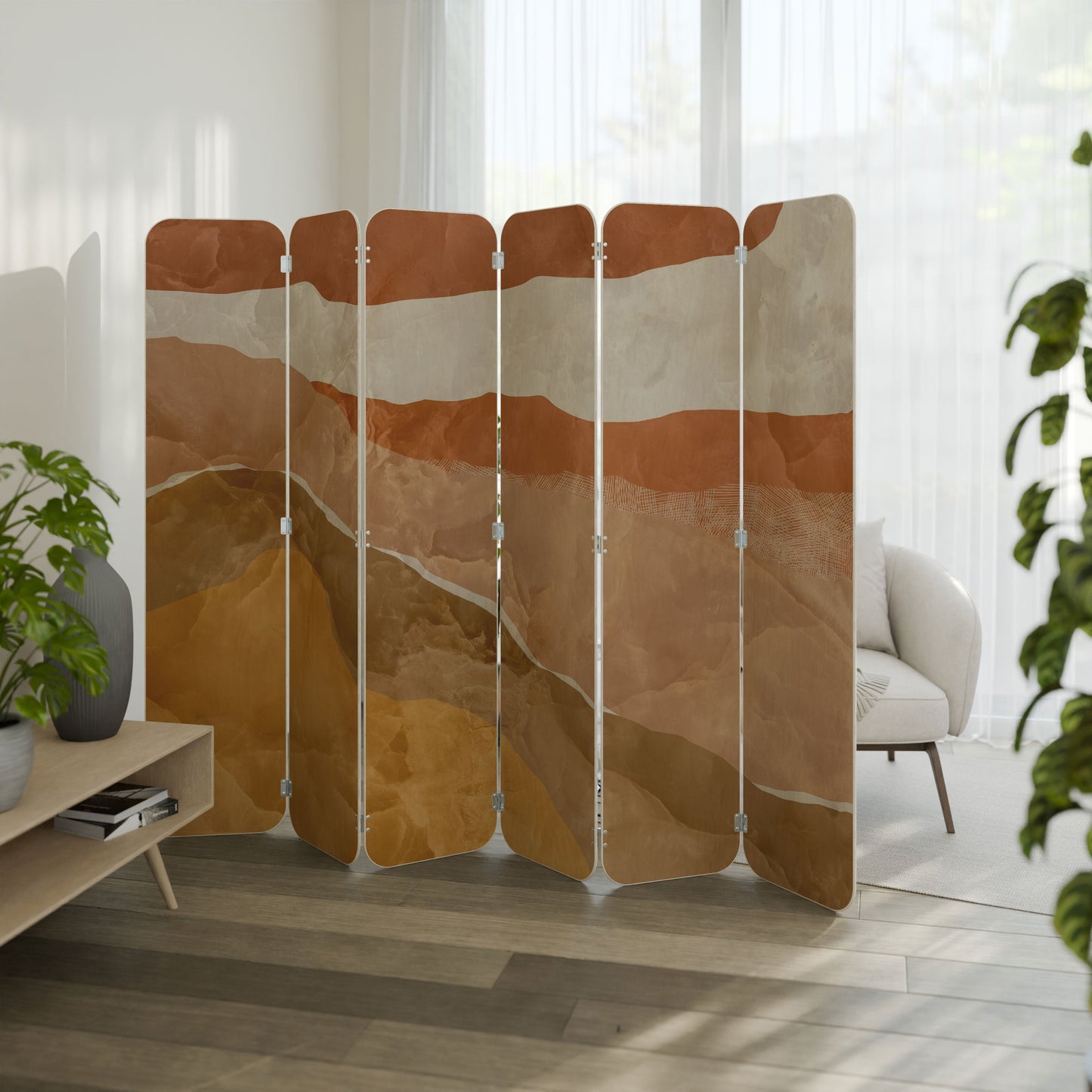 SANDHILLS SPLENDOUR 6-Panel Plywood Room Divider