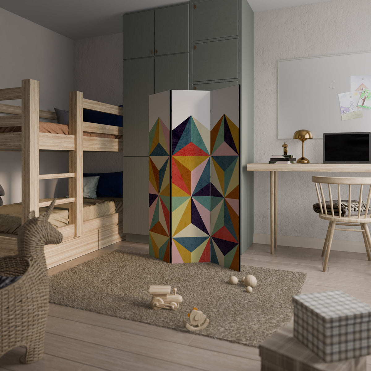 TESSELATE TREASURES 3-Panel Room Divider