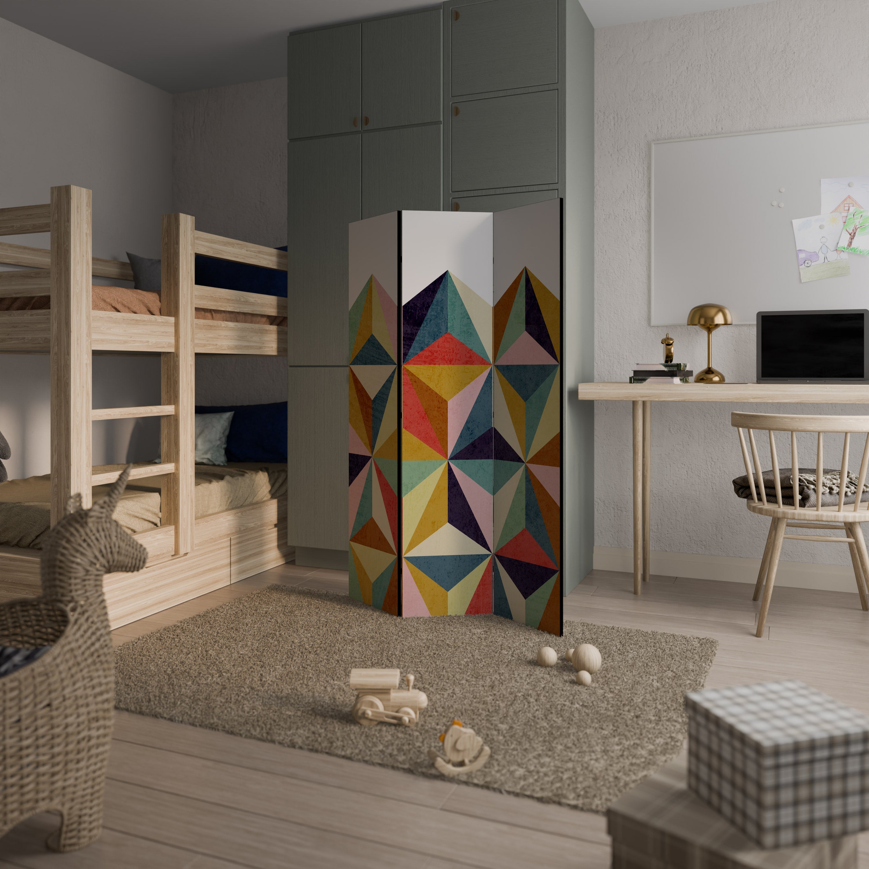 TESSELATE TREASURES 3-Panel Room Divider