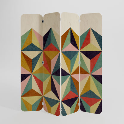 TESSELATE TREASURES 4-Panel Plywood Room Divider